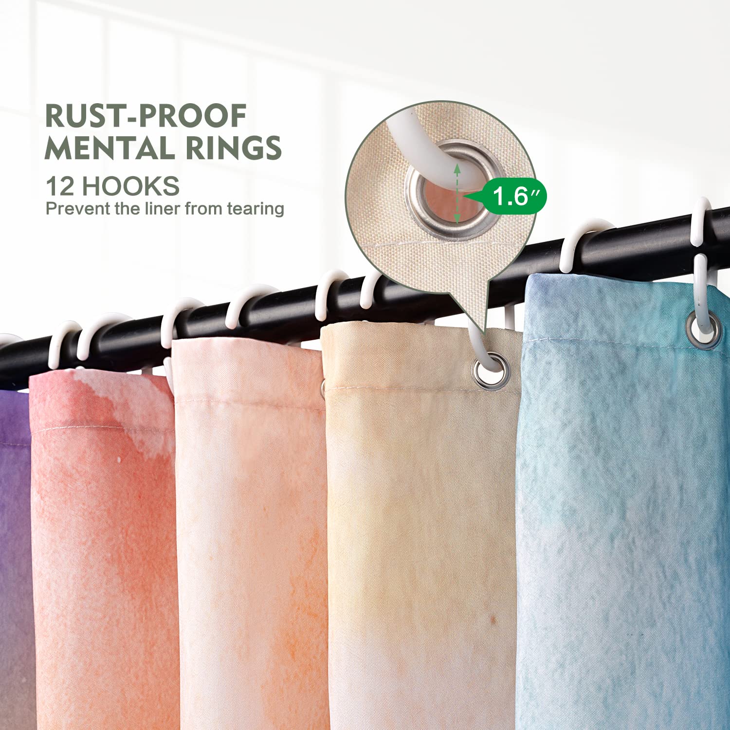 Blue Ocean Shower Curtain Teal Sea Turtle Shower Curtains For Bathroom, Waterproof Fabric Shower Curtain Set With Hooks, Nautica