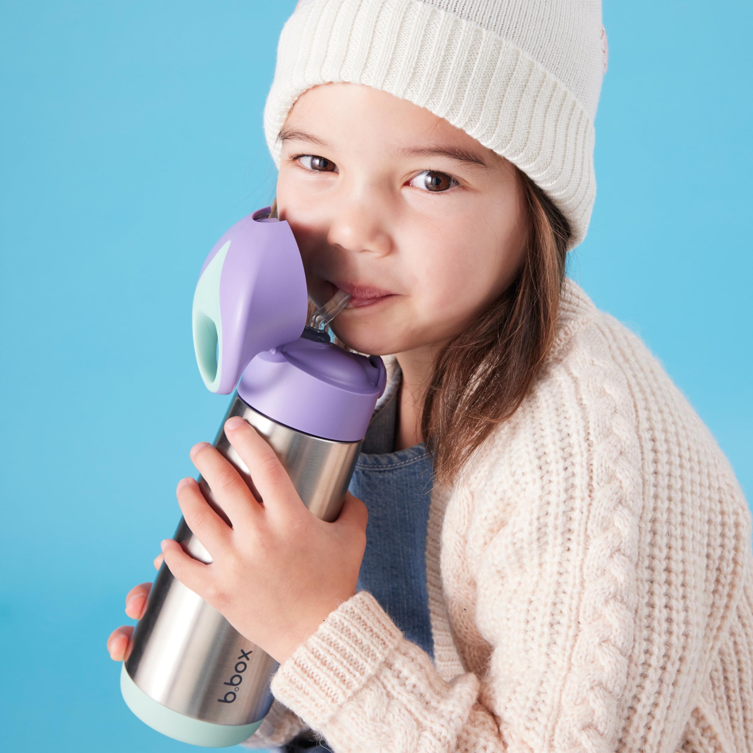 B.Box 16.9 Oz Insulated Water Bottle: Keeps Drinks Cold Up To 15 Hours, Warm Up To 8 Hours. Triple Wall Stainless Steel Kids Wat