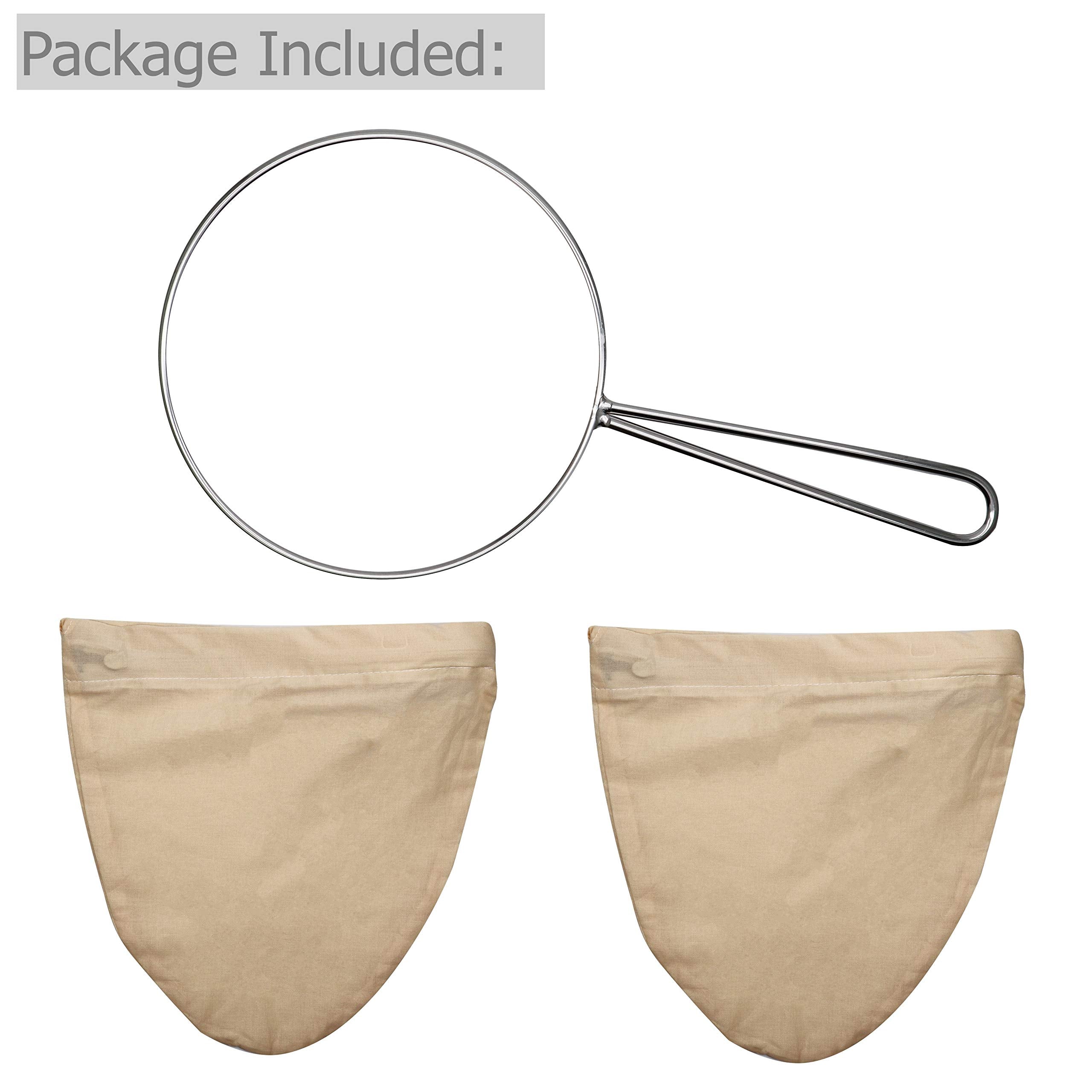 Eiks 5.5'' Thai Tea Filter Milk Tea Strainer Bag Coffee Dripper Traditional Style Organic Cotton Bag