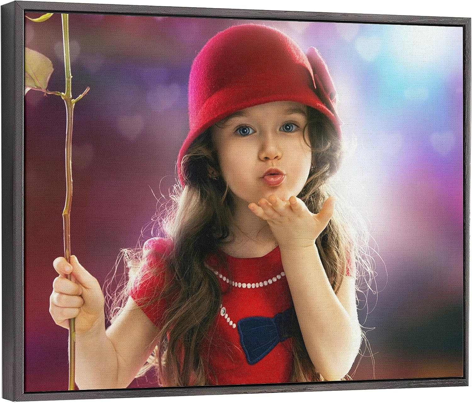 Personalized Custom Canvas Prints: Photo On Canvas (Black 24X36) Transform Your Photos Into Stunning Framed Wall Art Digitally P