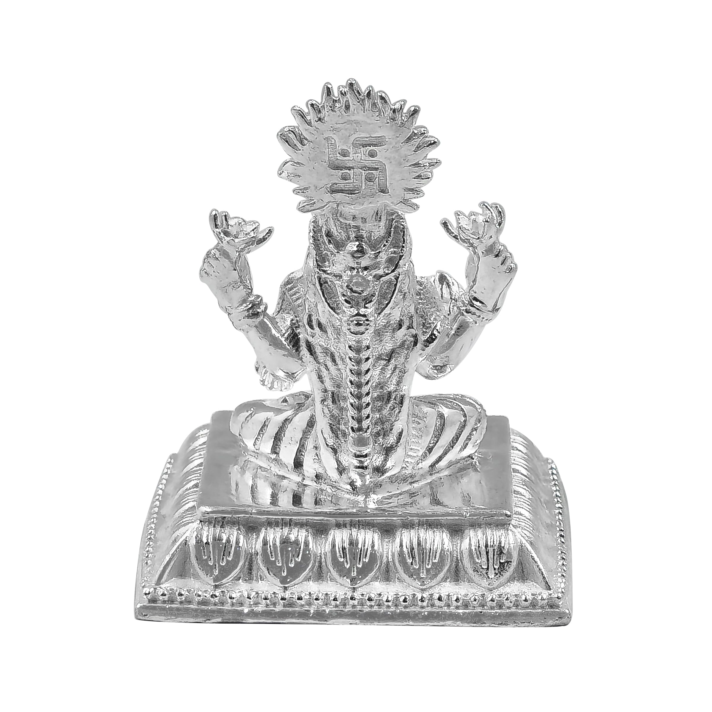 Maa Silver Pure Silver Laxmi Lakshmi Ji Bis Hallmarked Solid Idol/Murti With Square Paat Perfect For Gifting & Pooja Use (925 Pu
