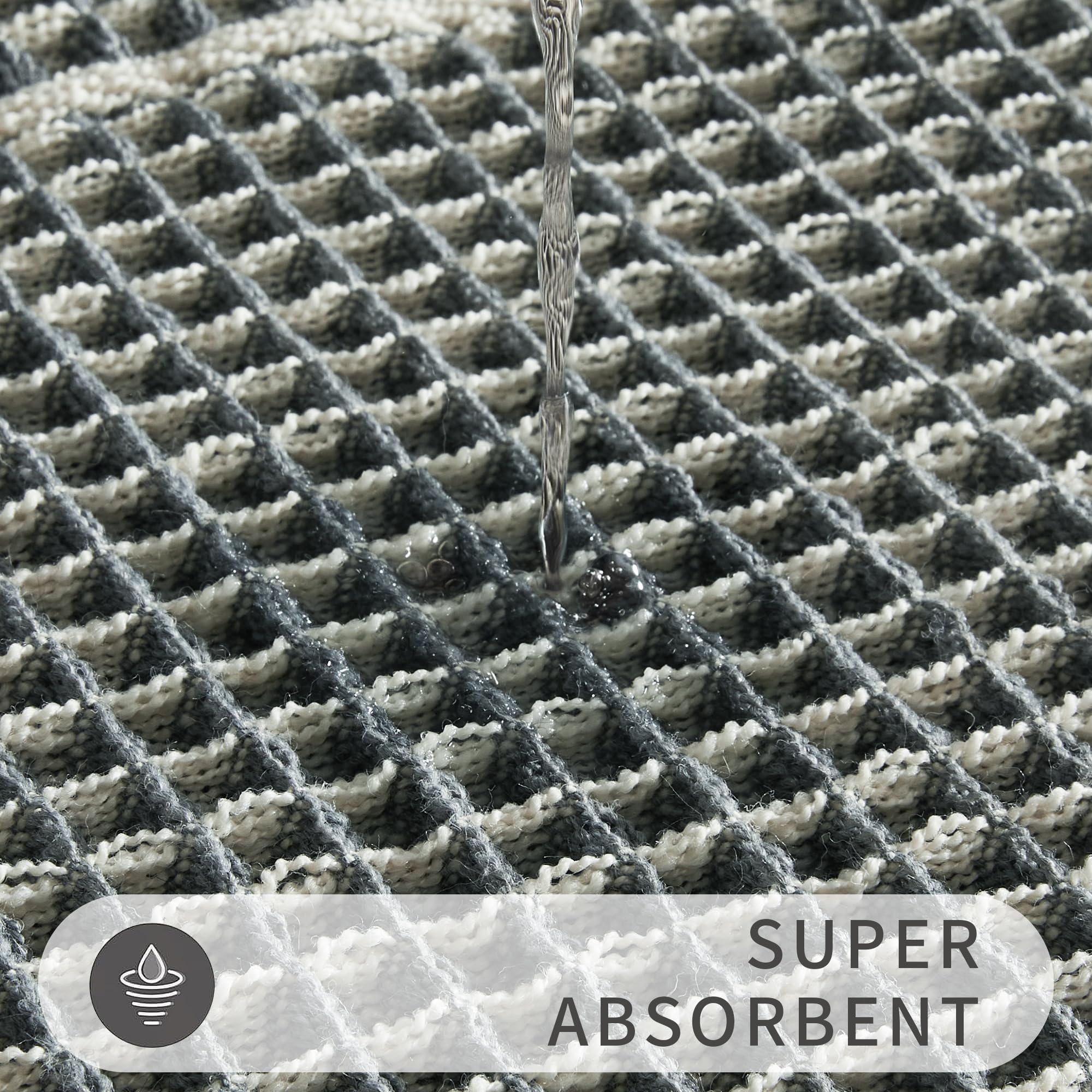 Bululom Woven Bath Mat,Upgraded Waffle Self Drying Bathroom Mat,Super Absorbent Non Slip Bathroom Drying Mat,Bathroom Rugs Non S