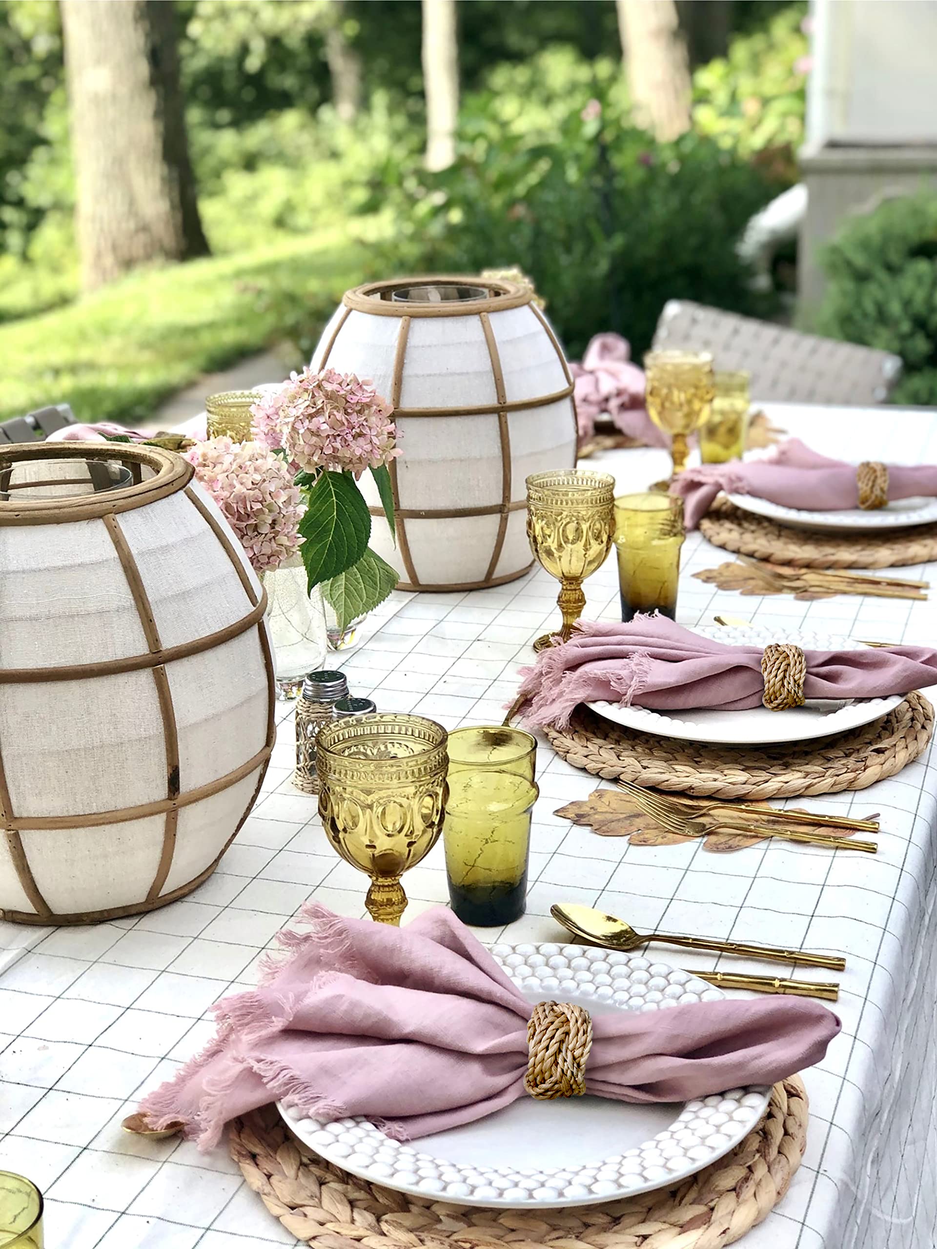 Tagree Wicker Napkin Rings Set Of 12, Woven Napkin Rings, Napkin Rings Bulk For Dinning Table, Easter Napkin Rings Set Of 12, Fa