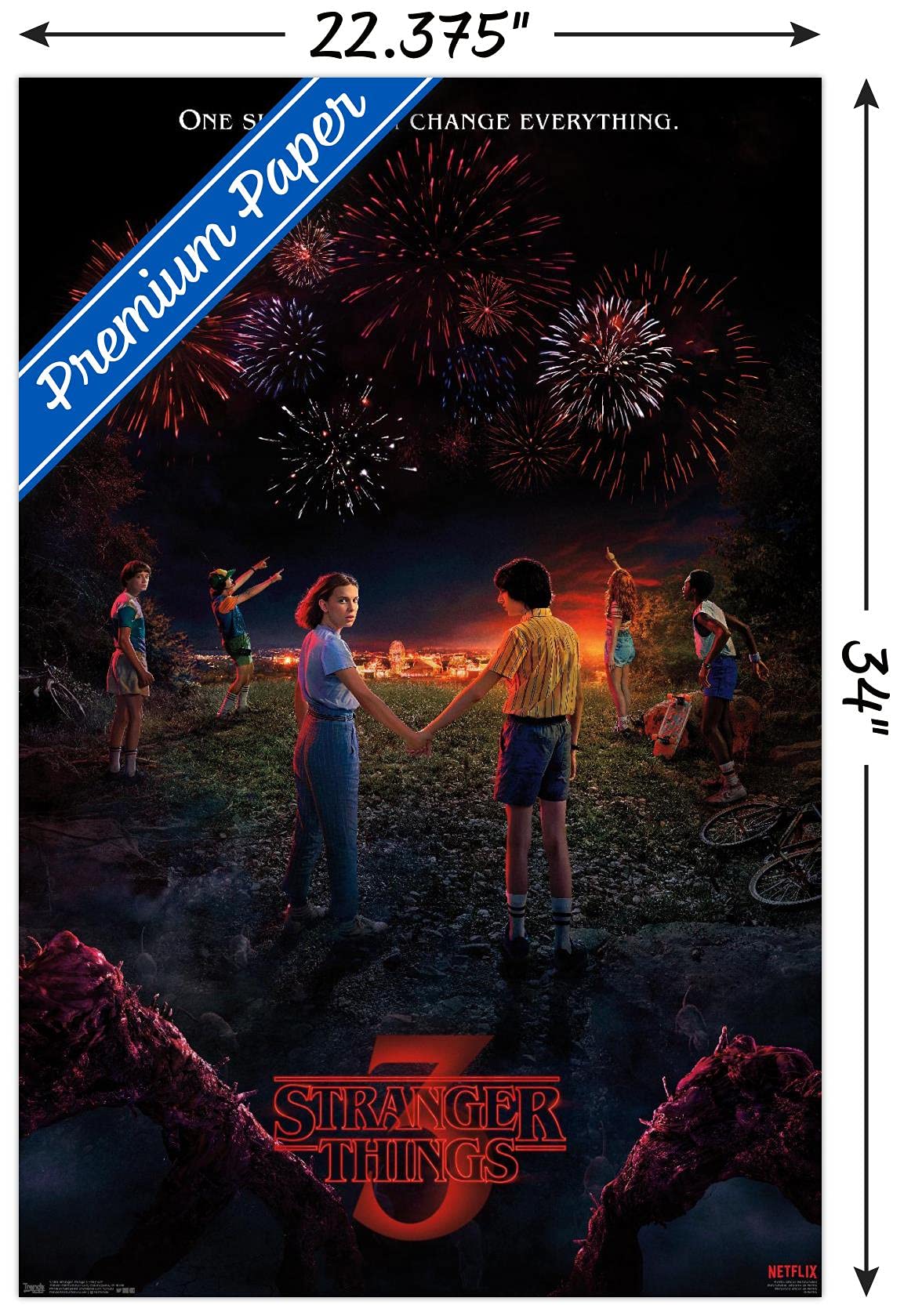 Trends International Stranger Things Season 3 Wall Poster, 22.375" x 34", Premium Unframed Version, Model POD17260