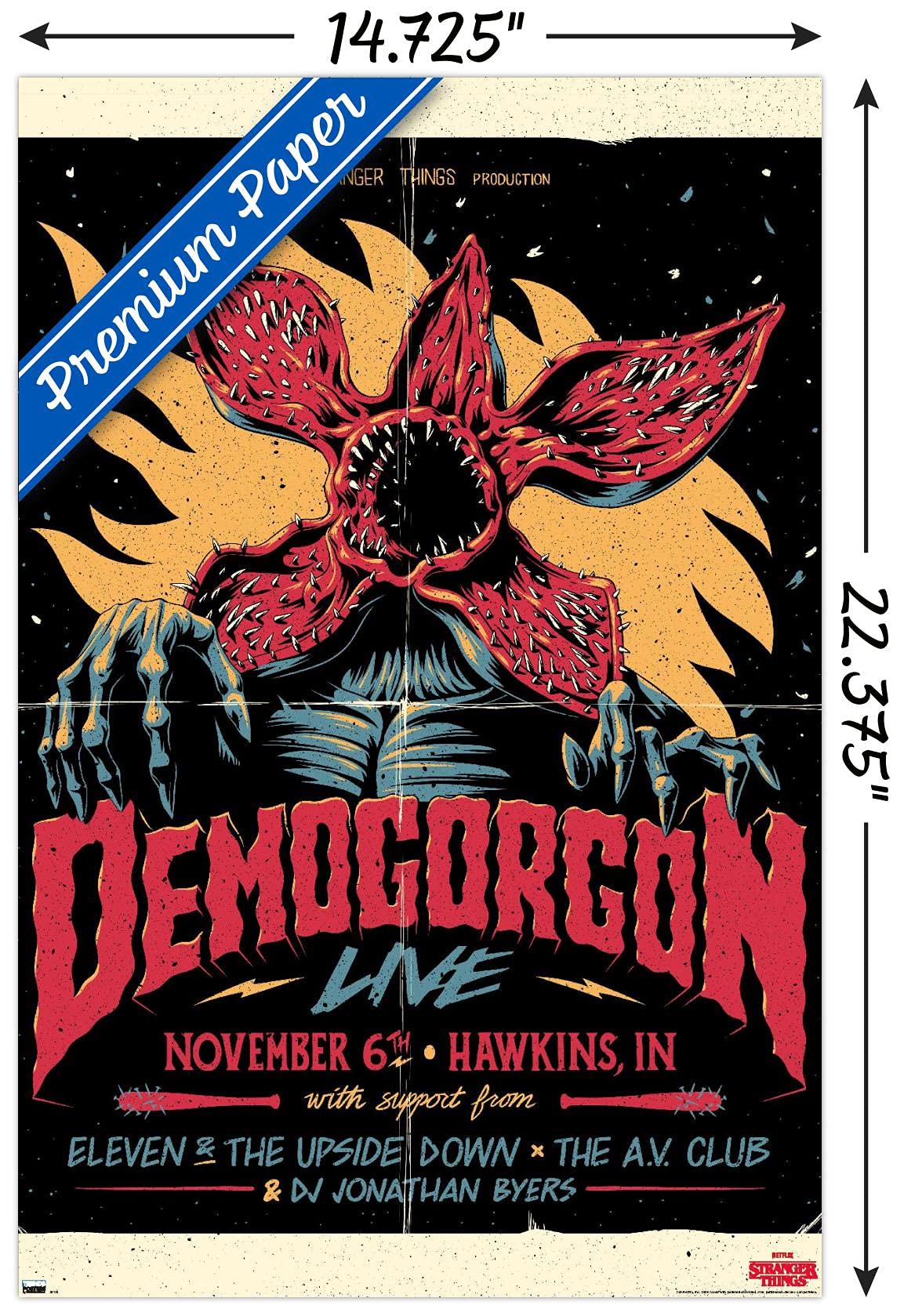 Trends International Netflix Stranger Things - Demogorgon Live Wall Poster, 14.725'' X 22.375'', Premium Poster & Mount Bundle