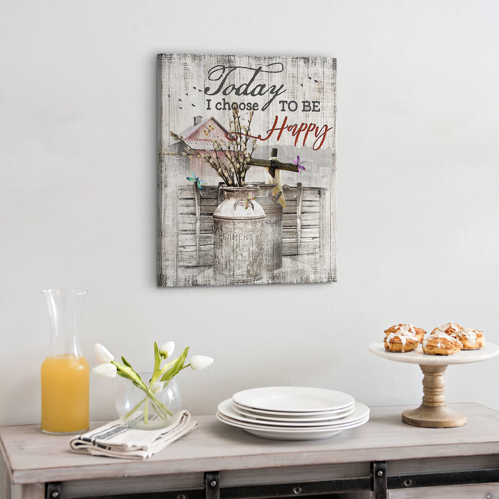 Farmhouse Old Barn Wall Art Rustic Farmhouse Picture Wall Decor Painting Framed Modern Artwork For Bedroom Bathroom Office Home