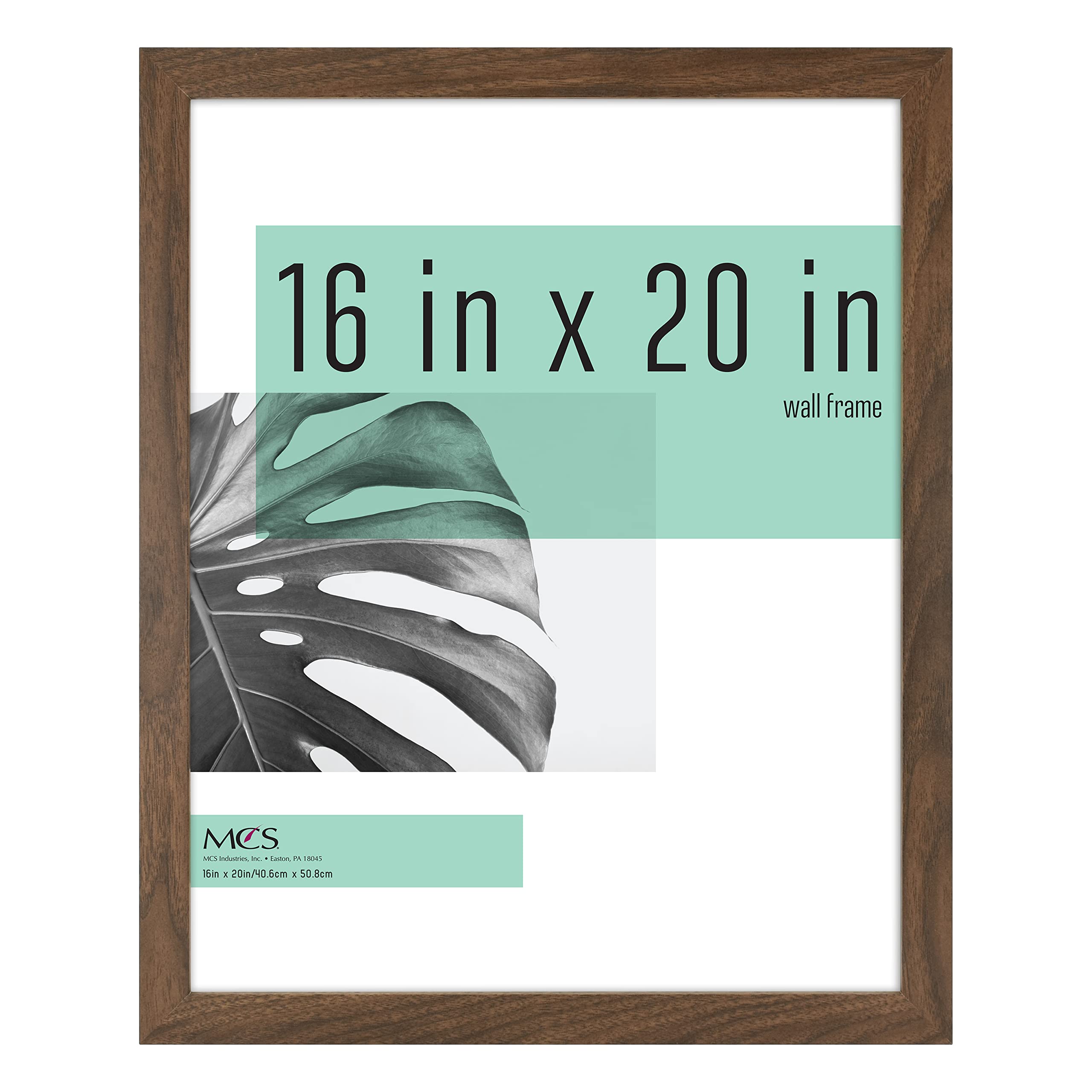 MCS Studio Gallery 16x20 Poster Frame Walnut Woodgrain, Vertical & Horizontal Wall Hanging Large Picture Frame for Photos, Poste