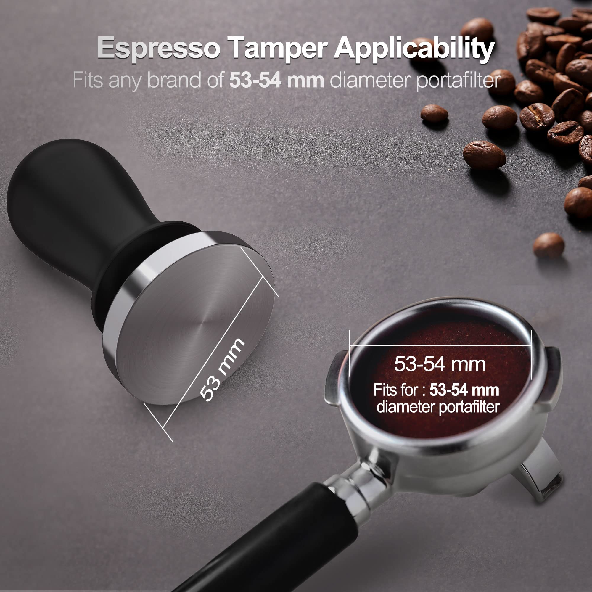 Coffee 53Mm Espresso Calibrated Tamper: Kitchenboss Espresso Pressure Tamper, Coffee Spring Loaded Tamper Espresso Hand Tamper |