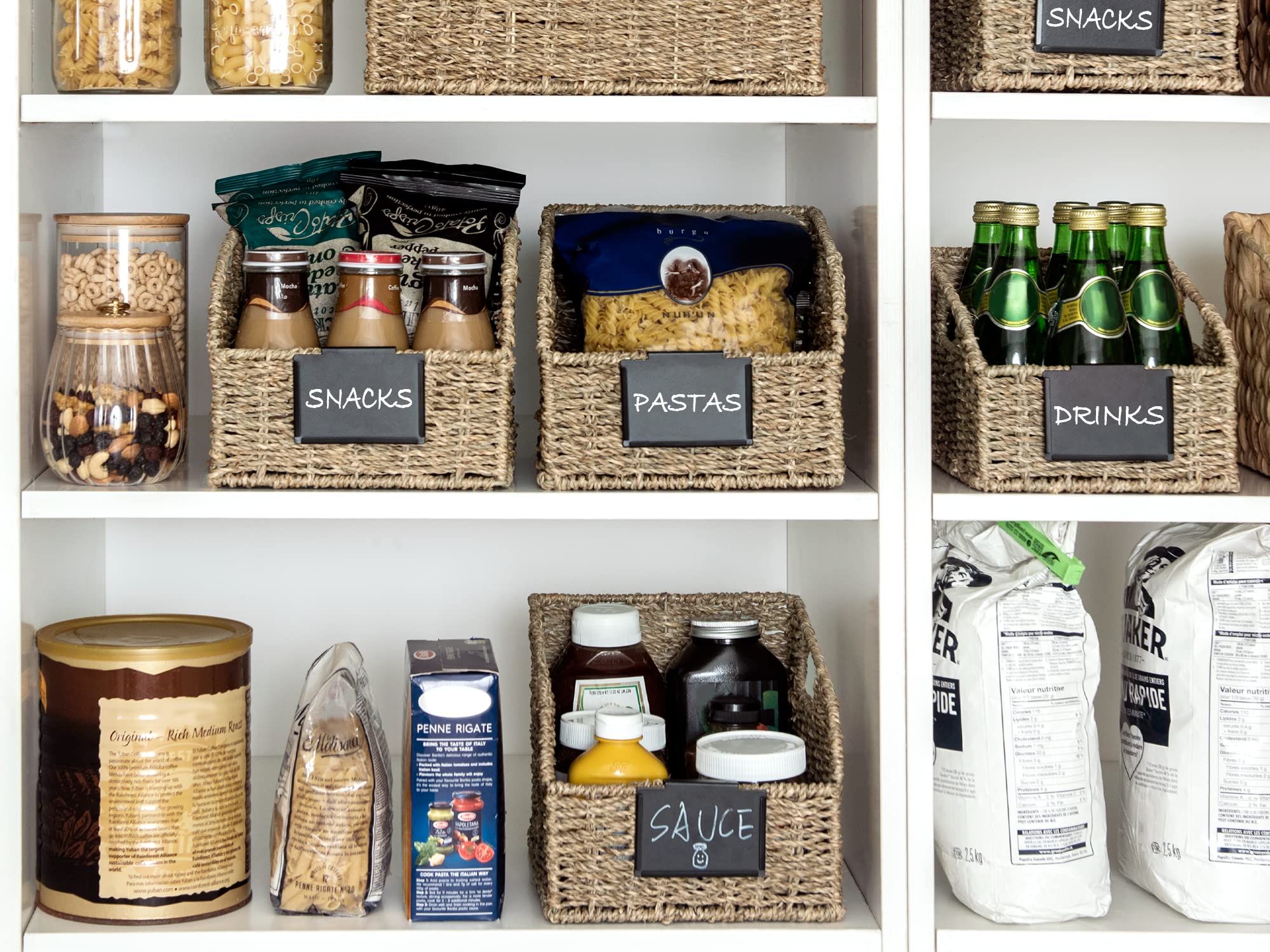 Storageworks Storage Baskets For Organizing, Wicker Baskets With Built-In Handles, Handwoven Wicker Storage Baskets, Seagrass Wi