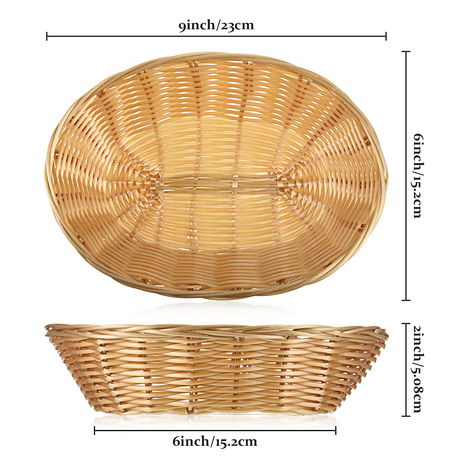 12 Pieces Oval Basket Food Storage Basket Woven Empty Basket Fruit Basket Gift Baskets With 6 Rolls Colorful Ribbons And 30 Clea