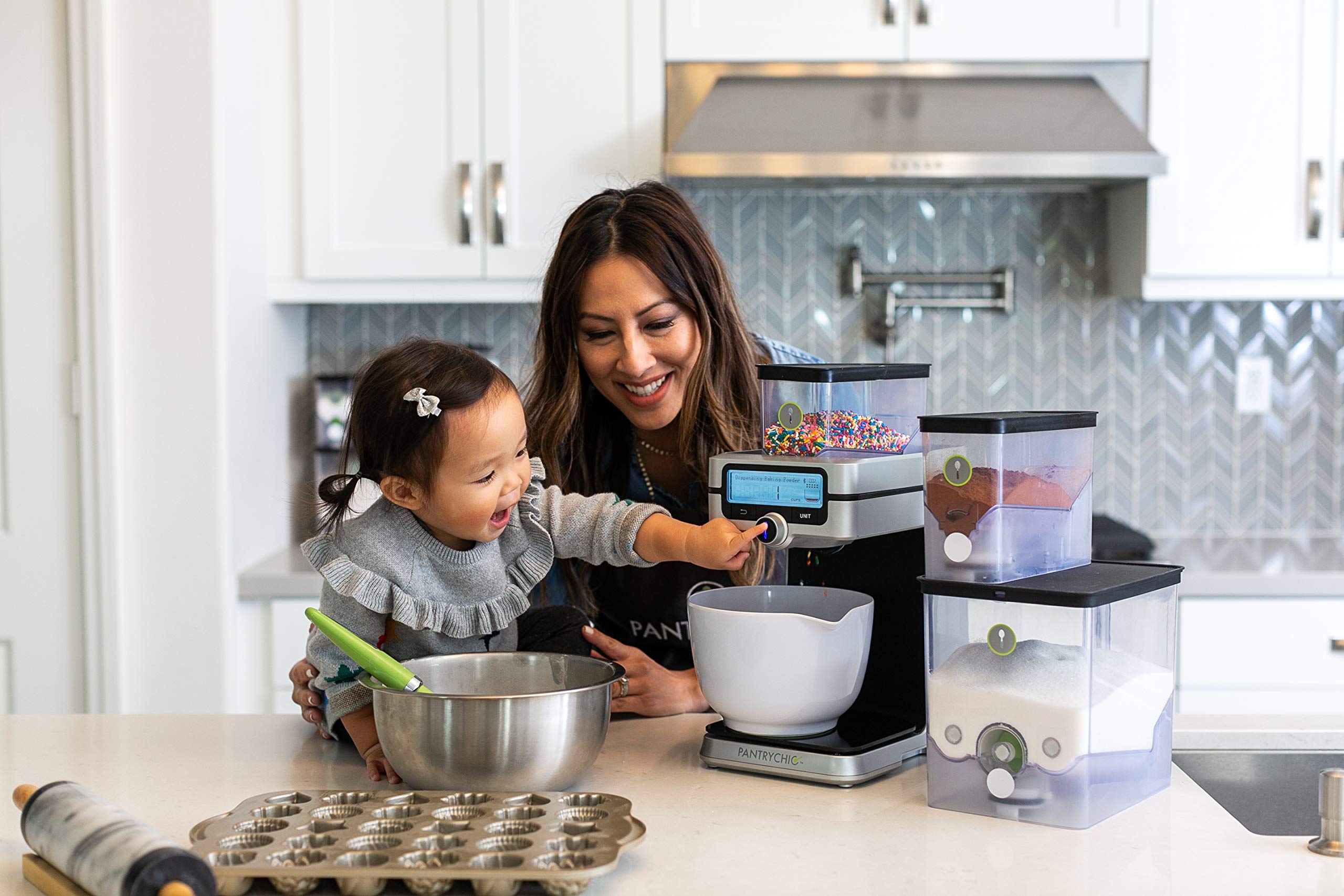 Pantrychic Smartcanister, Large, Stores, Measures & Dispenses Dry Ingredients Smart Storage System Sold Separately - Bpa-Free Ai