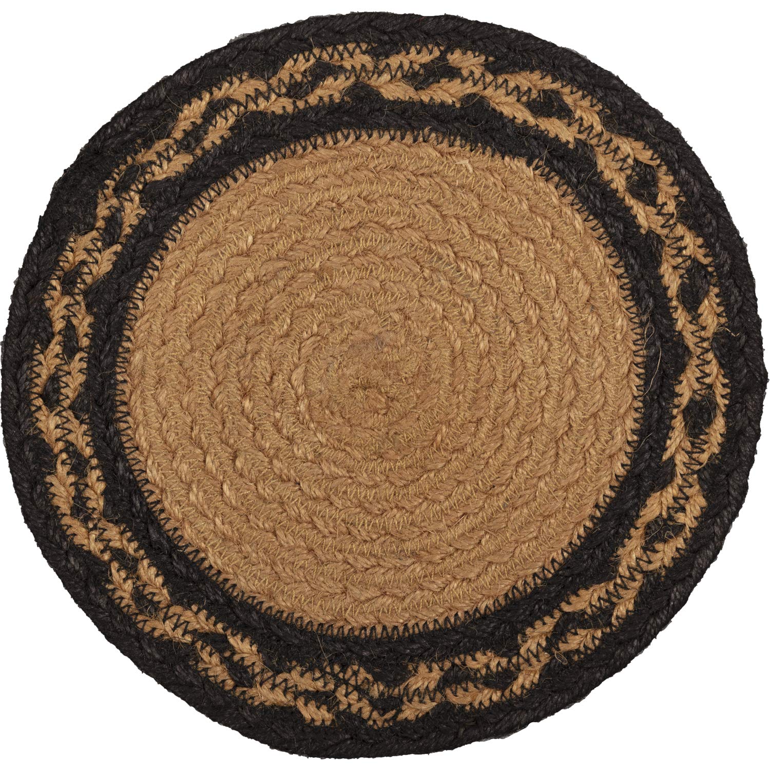 Vhc Brands Farmhouse Primitive Star Black Stenciled Textured Round Kitchen Table Jute Trivet 8