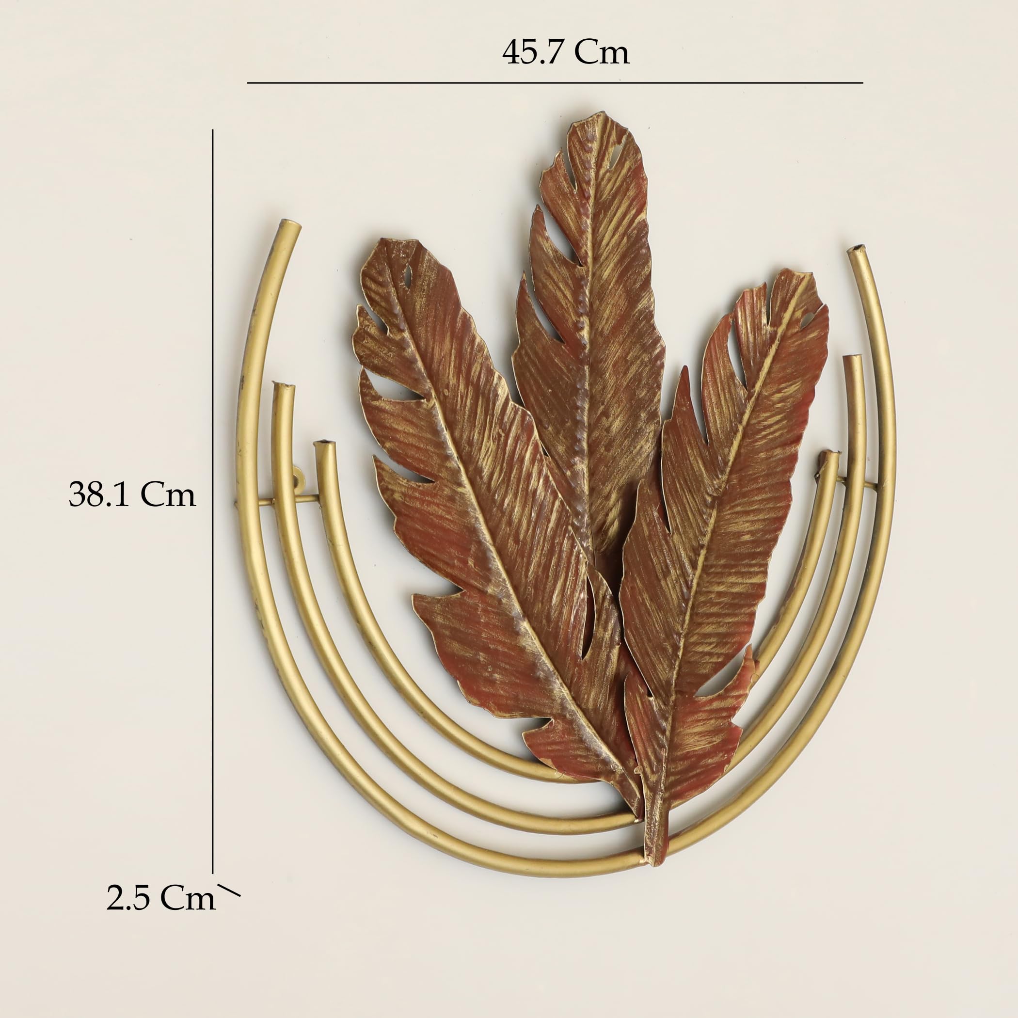 Vedas Multicolour Metal Greenfield Leaf Wall Hanging Sculpture For Living Room, Bedroom, Dining Room, Kitchen, Bathroom, Entrywa