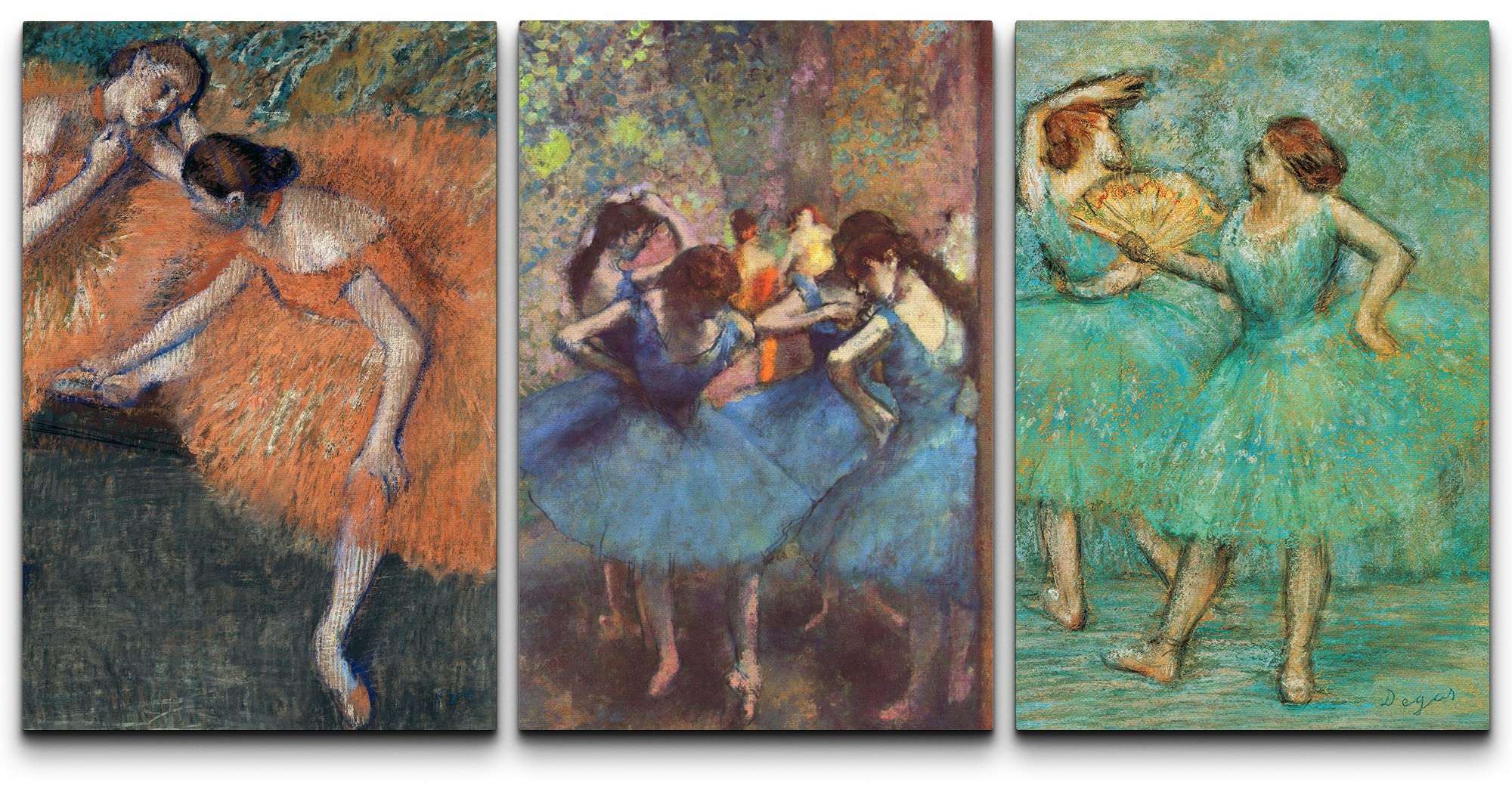 Wall26 Canvas Print Wall Art Set Dancers By Edgar Degas Cultural Historic Oil Painting Fine Art Reproduction Scenic Colorful For