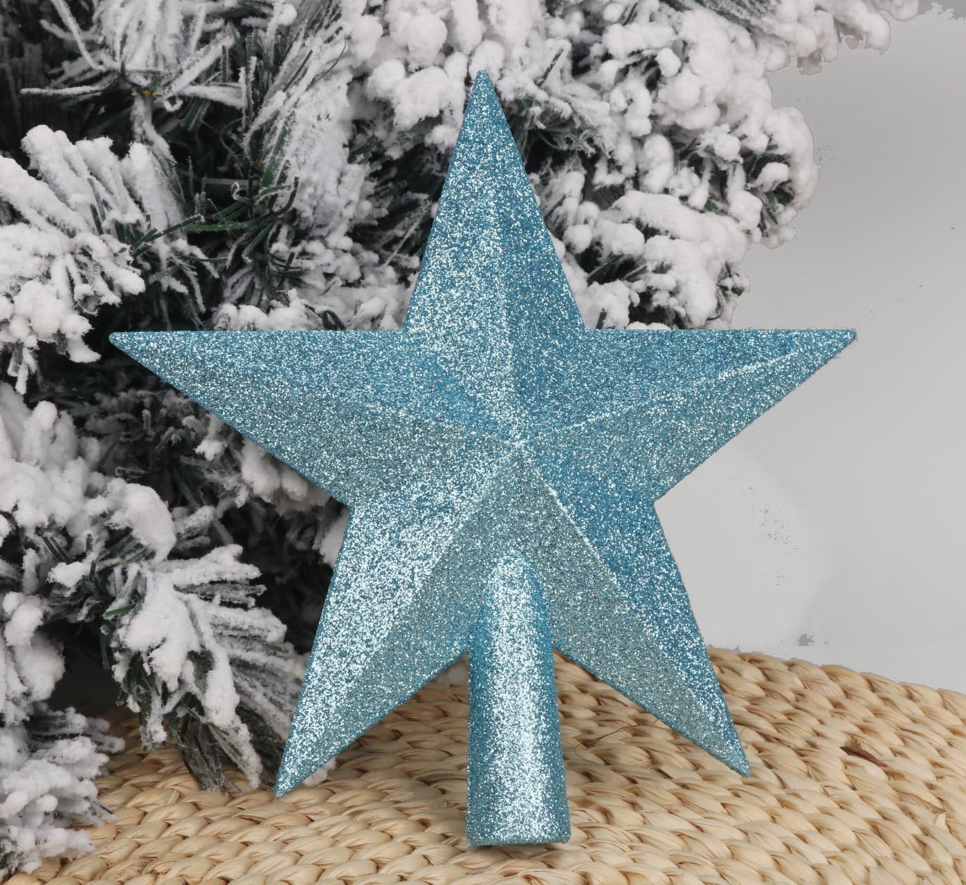 YYCRAFT Glitter Star Tree Topper Christmas Decoration-10 Inch,Blue