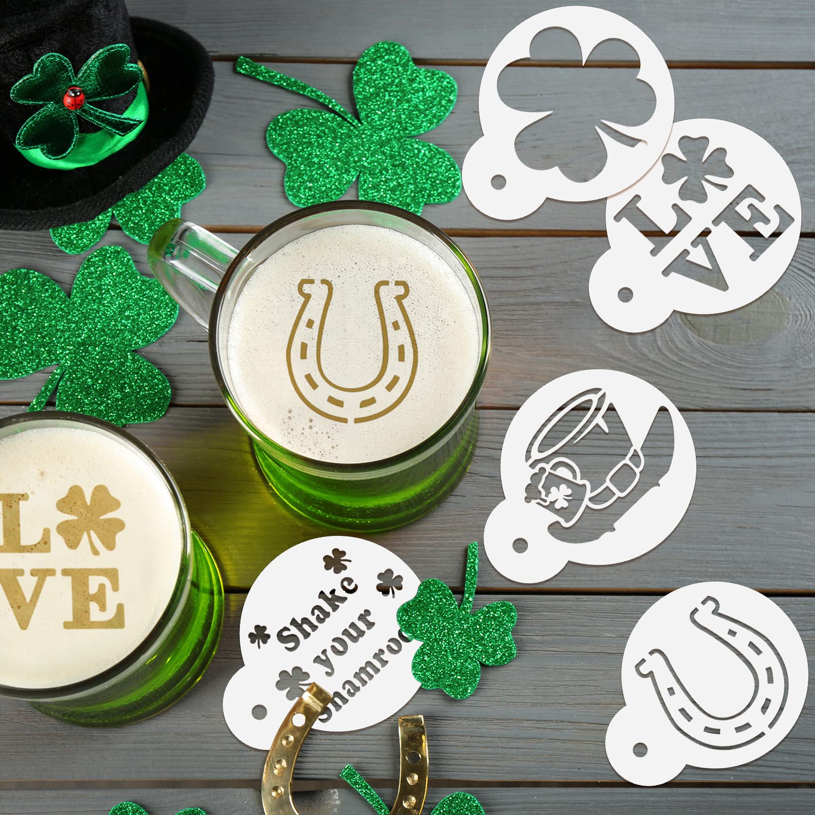 Chinco 30 Pieces St. Patrick'S Day Easter Cookie Stencils Cake Stencils Desserts Cookies Baking Stencil Cake Decoration Stencils