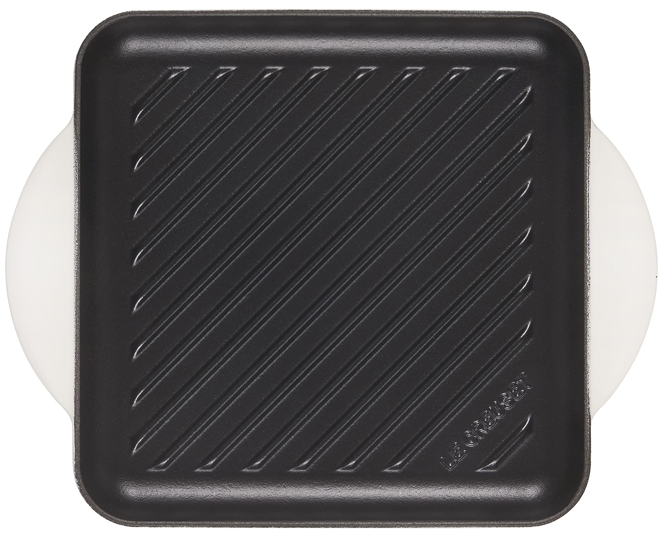 Le Creuset Enamaled Cast Iron Square Grill, 9.5'', White