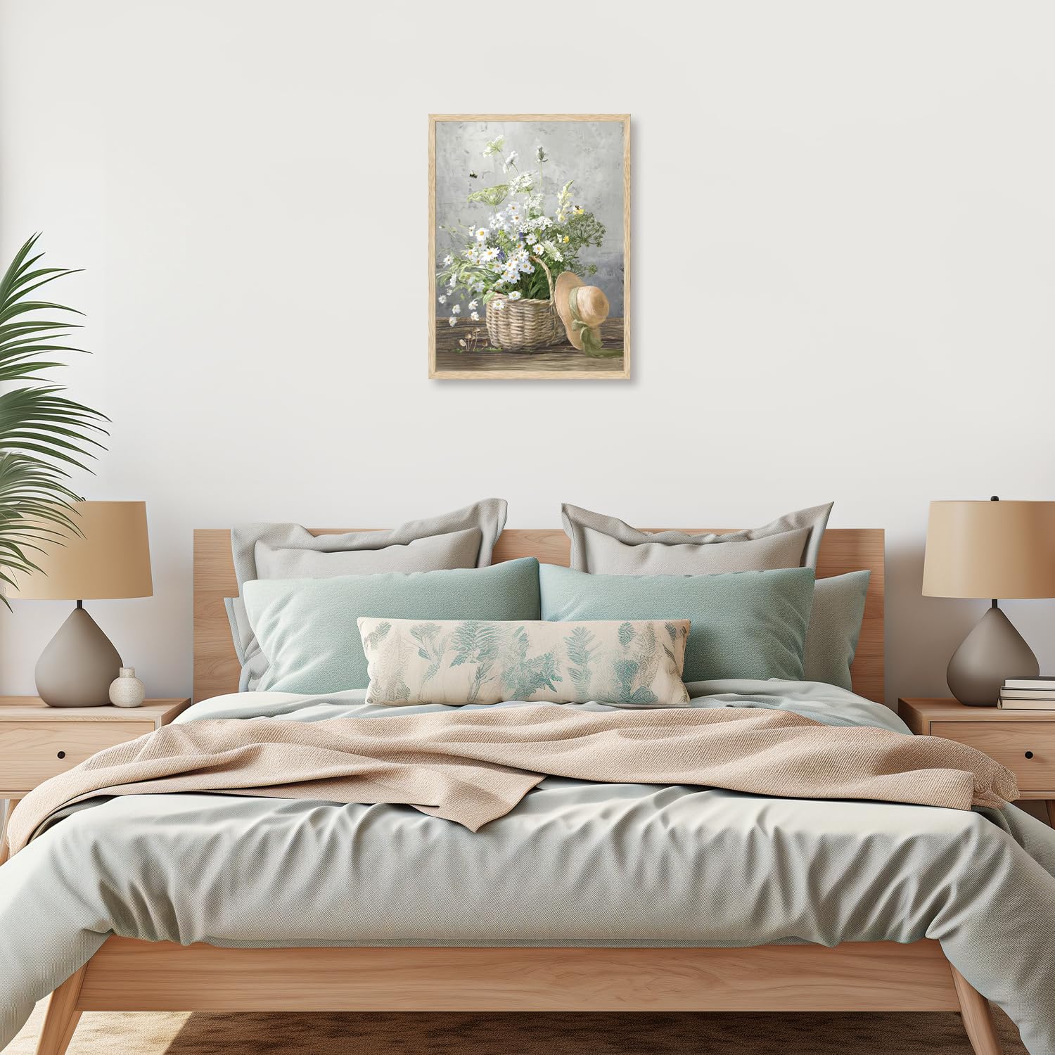 Dazzlewall Daisy Paintings Canvas Wall Art Rustic Floral Farmhouse Country Wall Decor Botanical Flower Poster For Bedroom Living