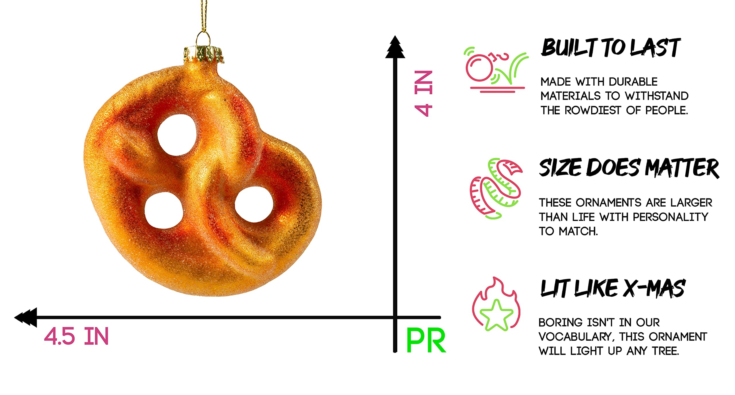 Party Rock | Pretzel Glass Ornament | Food Collection