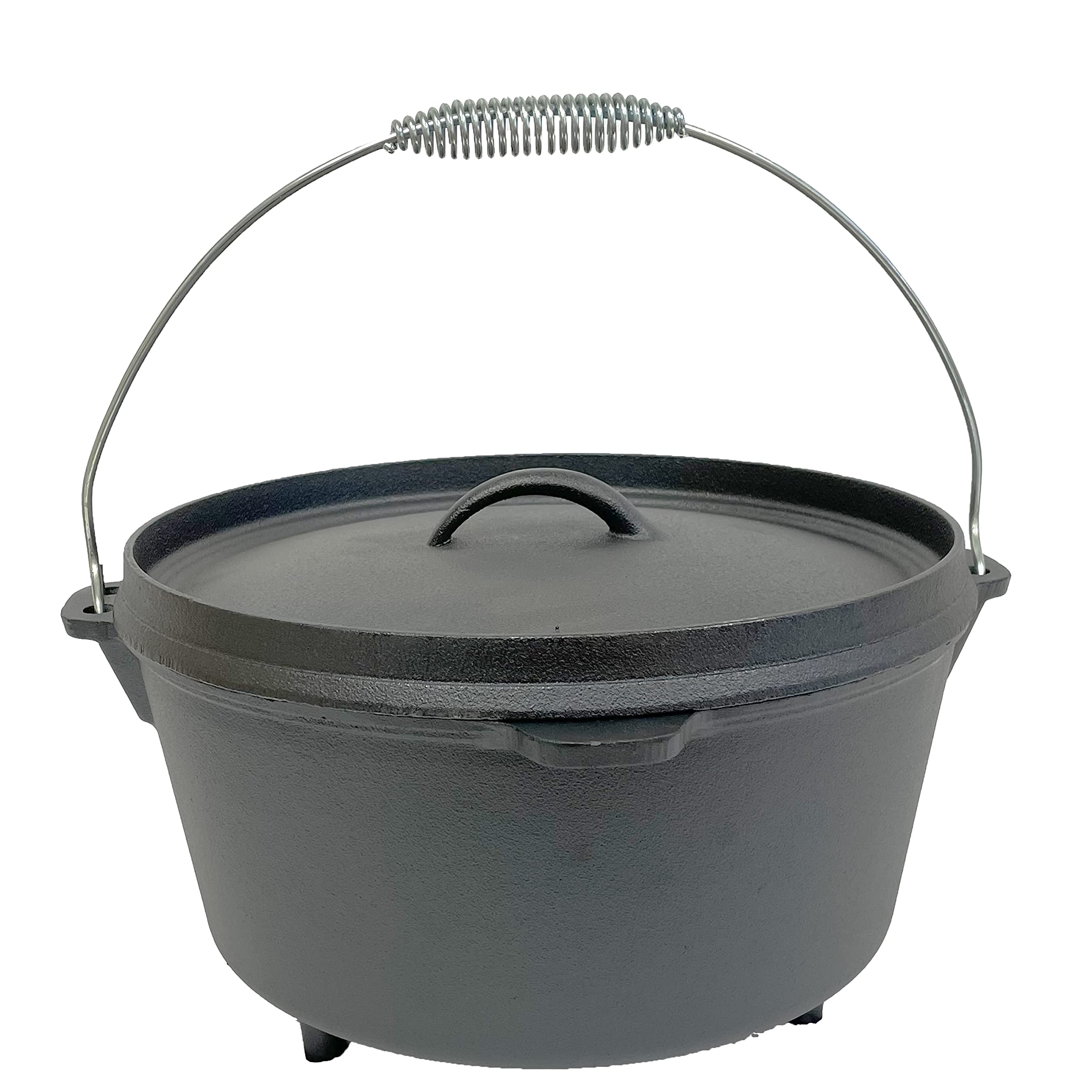 Cuisiland Pre-Seasoned 9 Quart Cast Iron Dutch Oven With Lip Lid And 3 Legs