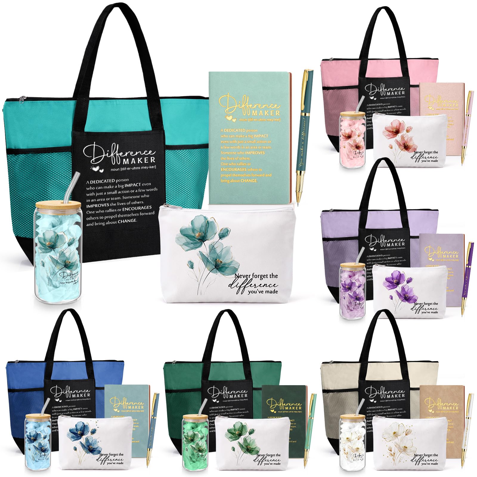 Meanplan 30 Pcs Difference Maker Gifts for Women Employee,Mixed,Flowers