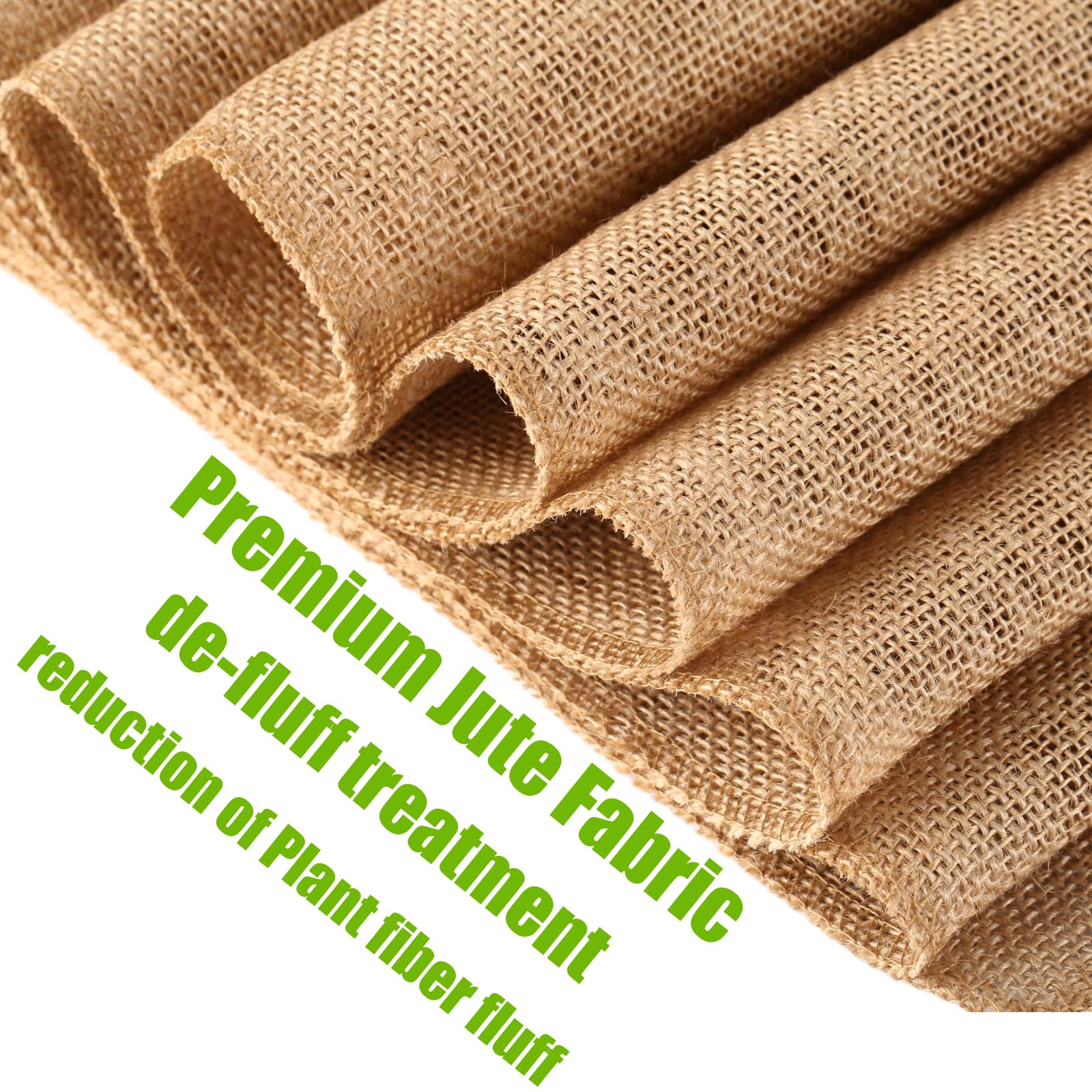 Kennuocat Burlap Table Runners - Natural And Eco-Friendly Versatile Premium Jute Fabric Rolls -12X108Inches(1 Roll) Decor For We