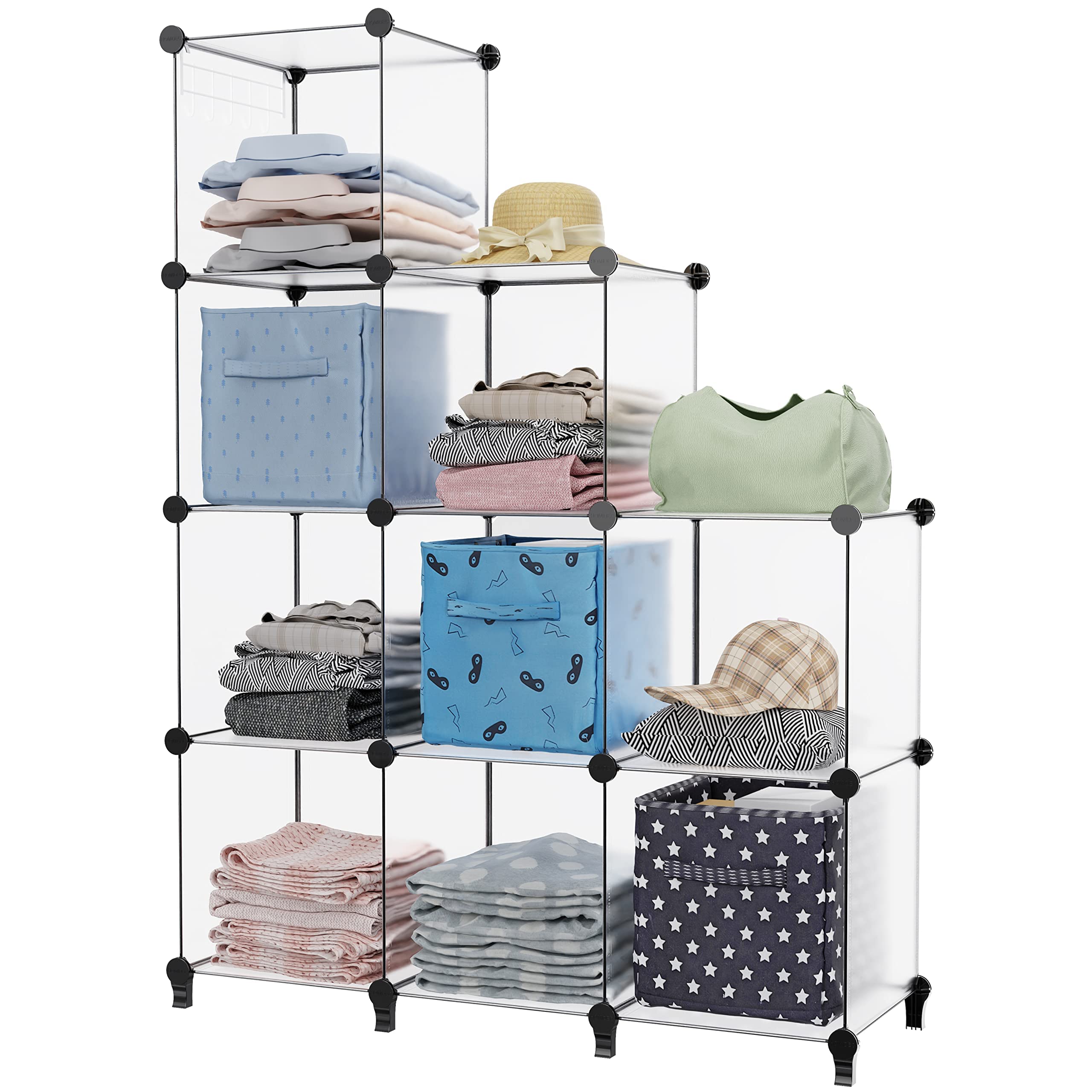 Homidec 9-Cube Closet Organizers And Storage, Portable Shelves For Garment Racks, Closet, Wardrobe