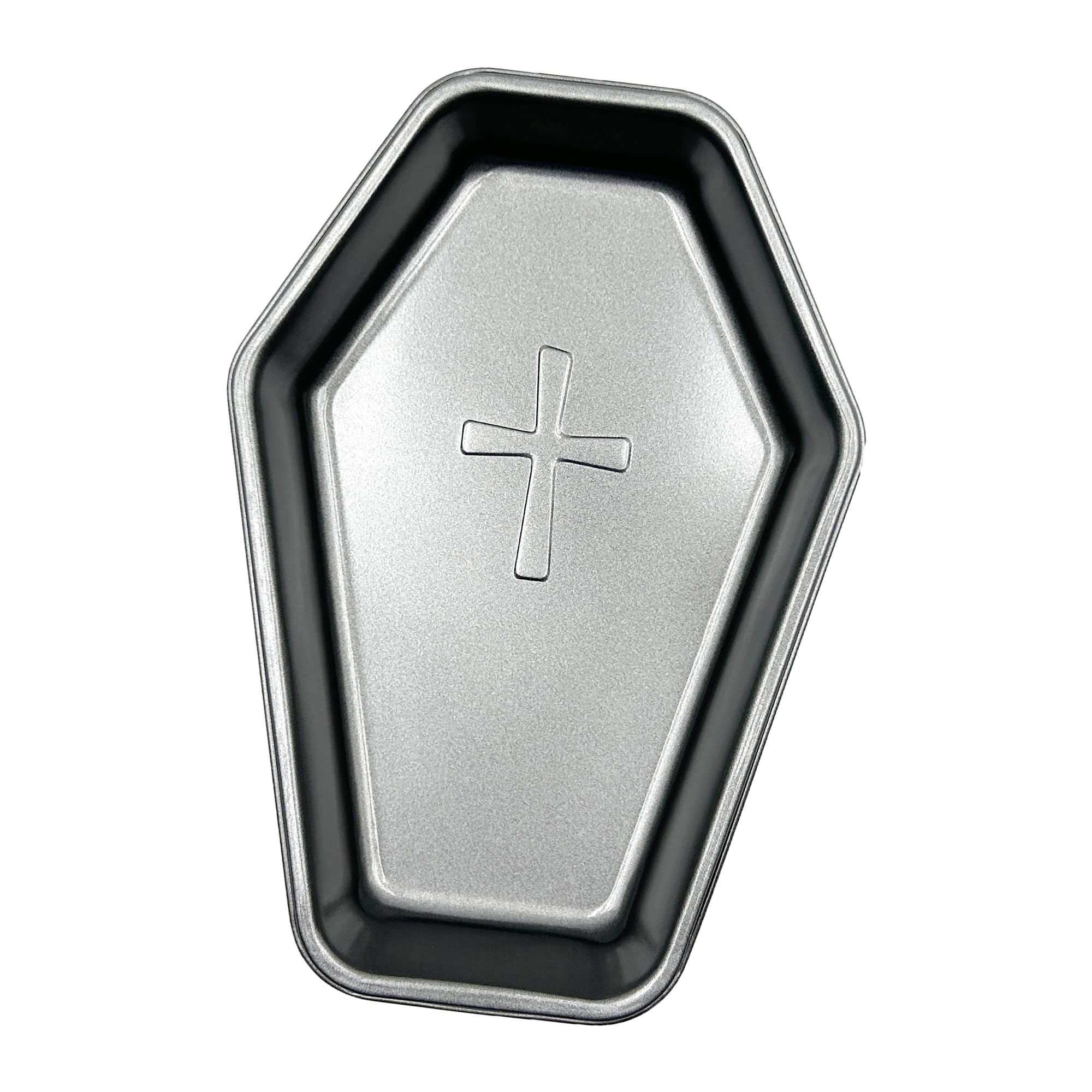 Coffin Cake Pan with Cross Pattern 9.5 Inch NonStick Halloween Baking Mold