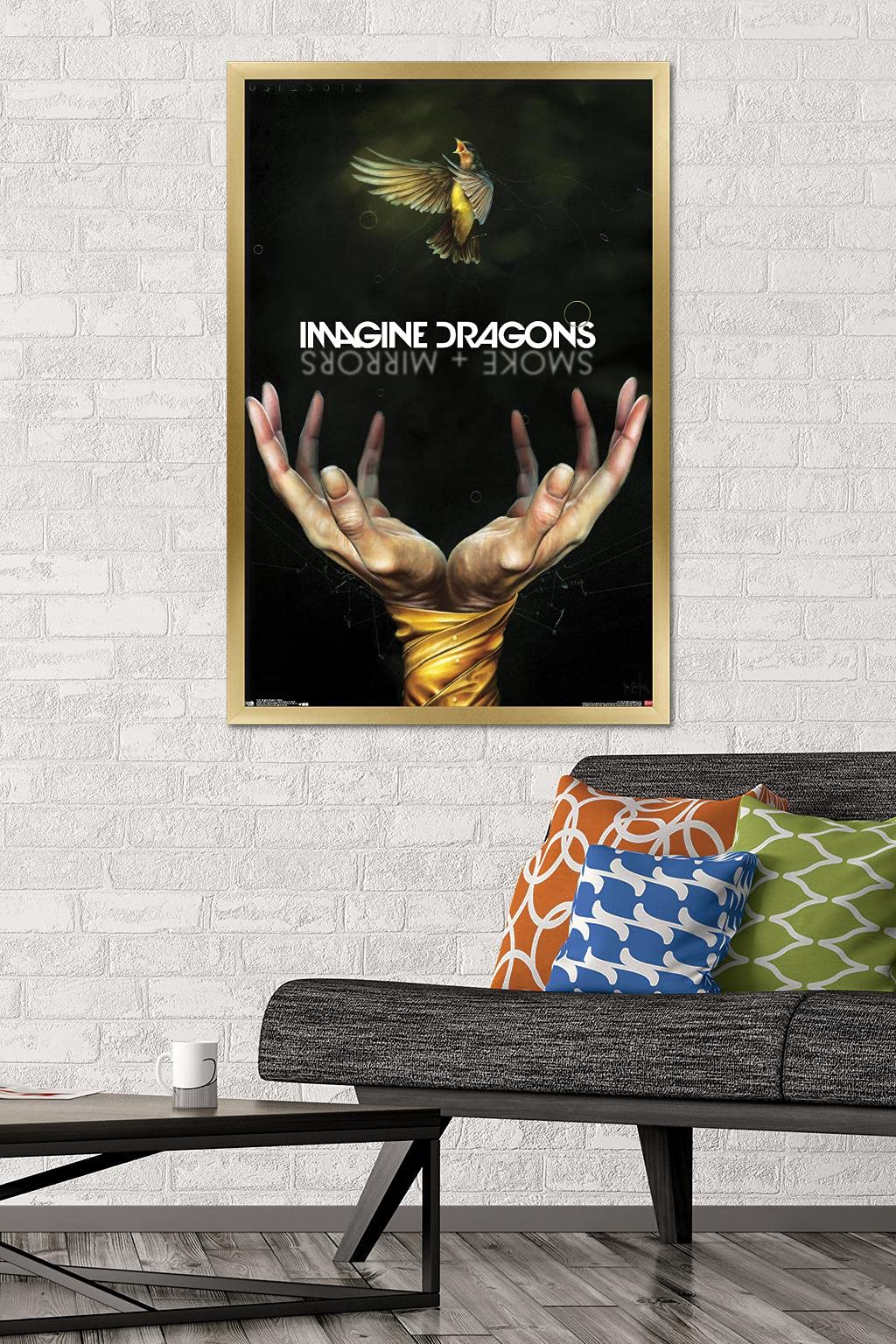 Trends International Imagine Dragons - Smoke Wall Poster, 22.375'' X 34'', Gold Framed Version
