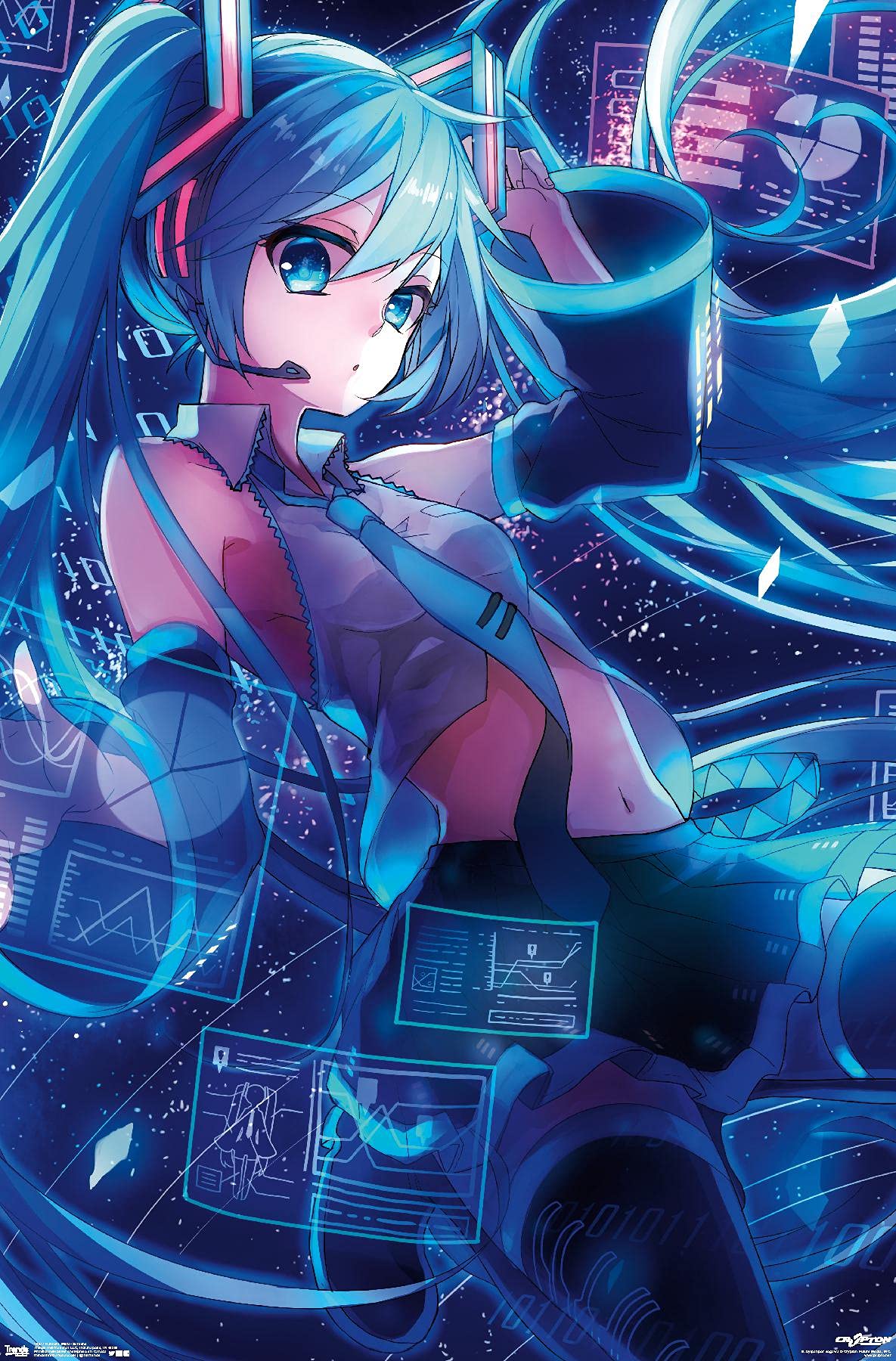 Trends International Hatsune Miku - Screens Wall Poster, 22.375'' X 34'', Premium Unframed Version