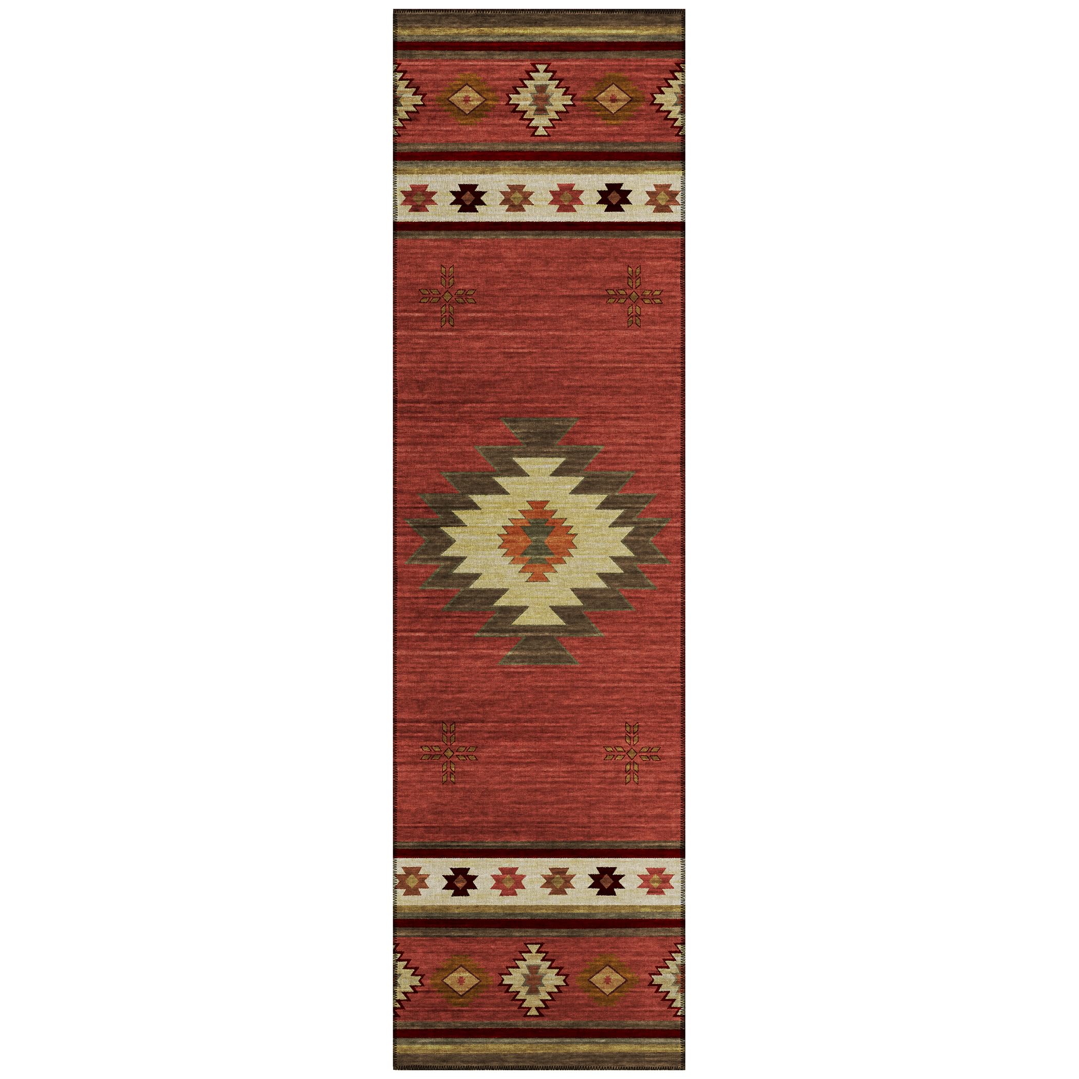 Addison Rugs Sonora ASO34 Red 23 x 76 Indoor Outdoor Runner Rug, Easy Clean, Machine Washable, Non Shedding, Bedroom, Living R