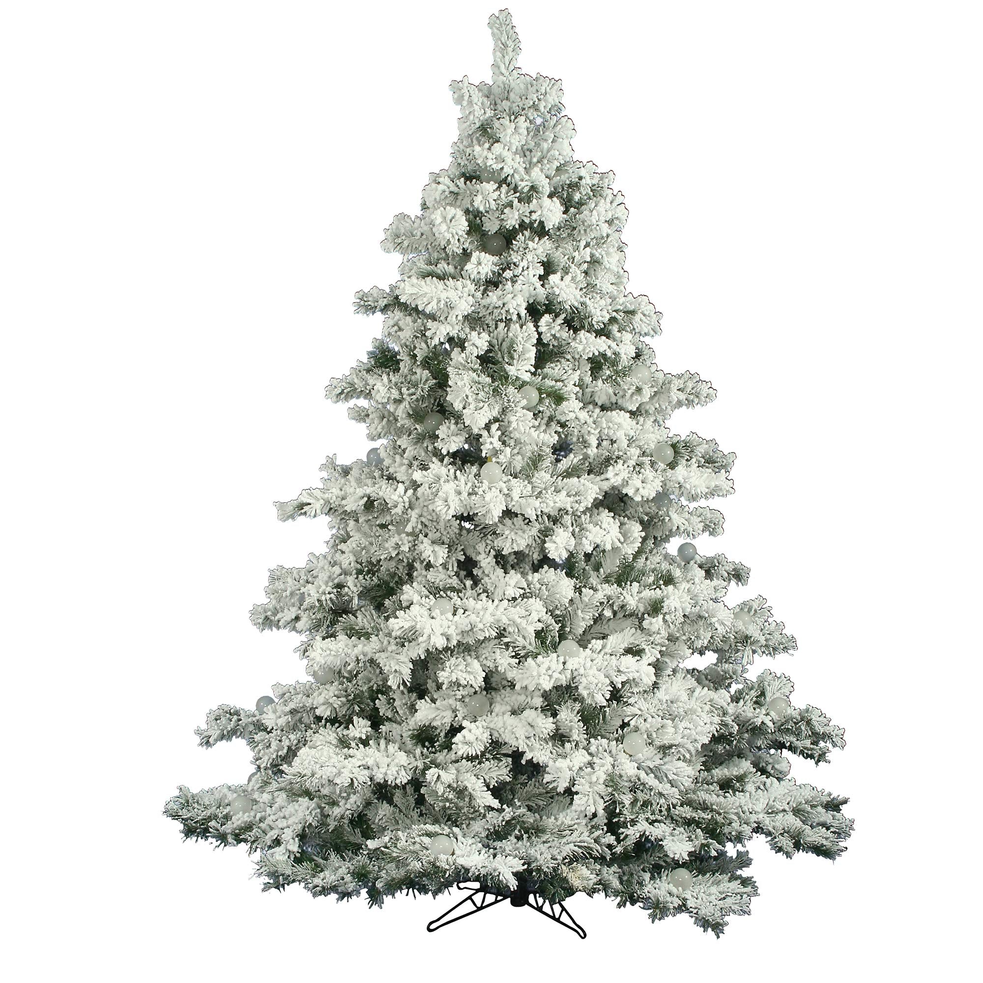 Vickerman Flocked Alaskan Pine Tree with 1495 Tips, 7.5-Feet by 68-Inch, Green, A806375