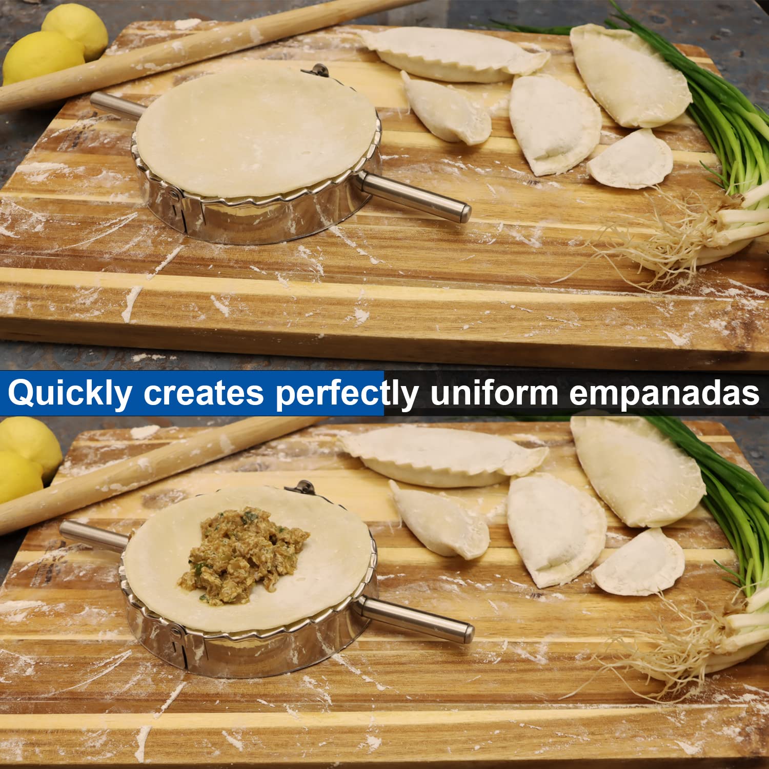 Best Utensils Stainless Steel Empanada Press Ravioli Mold Pierogi Dumpling Maker Wrapper Pastry Dough Cutter Kitchen Accessories