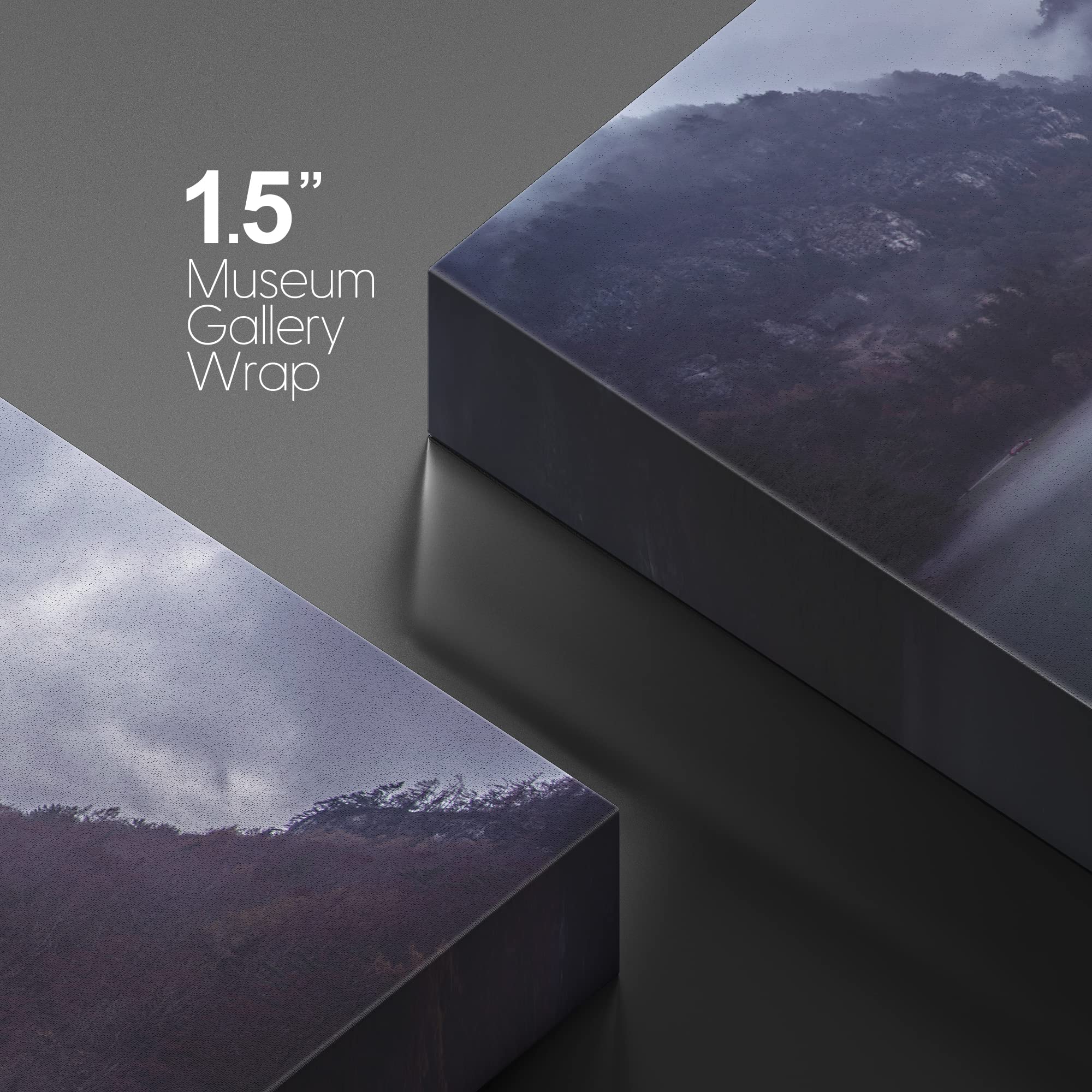 Wall26 Canvas Print Wall Art Dark Blue & Purple Misty Mountain Reflections Nature Wilderness Photography Modern Art Rustic Sceni