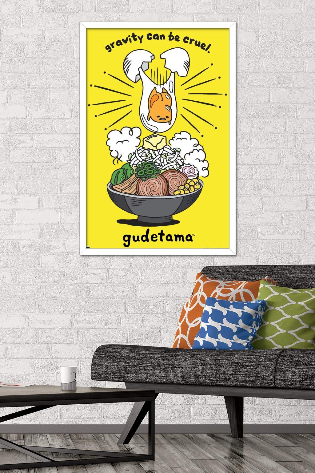 Trends International Gudetama - Gravity Wall Poster, 22.375'' X 34'', White Framed Version