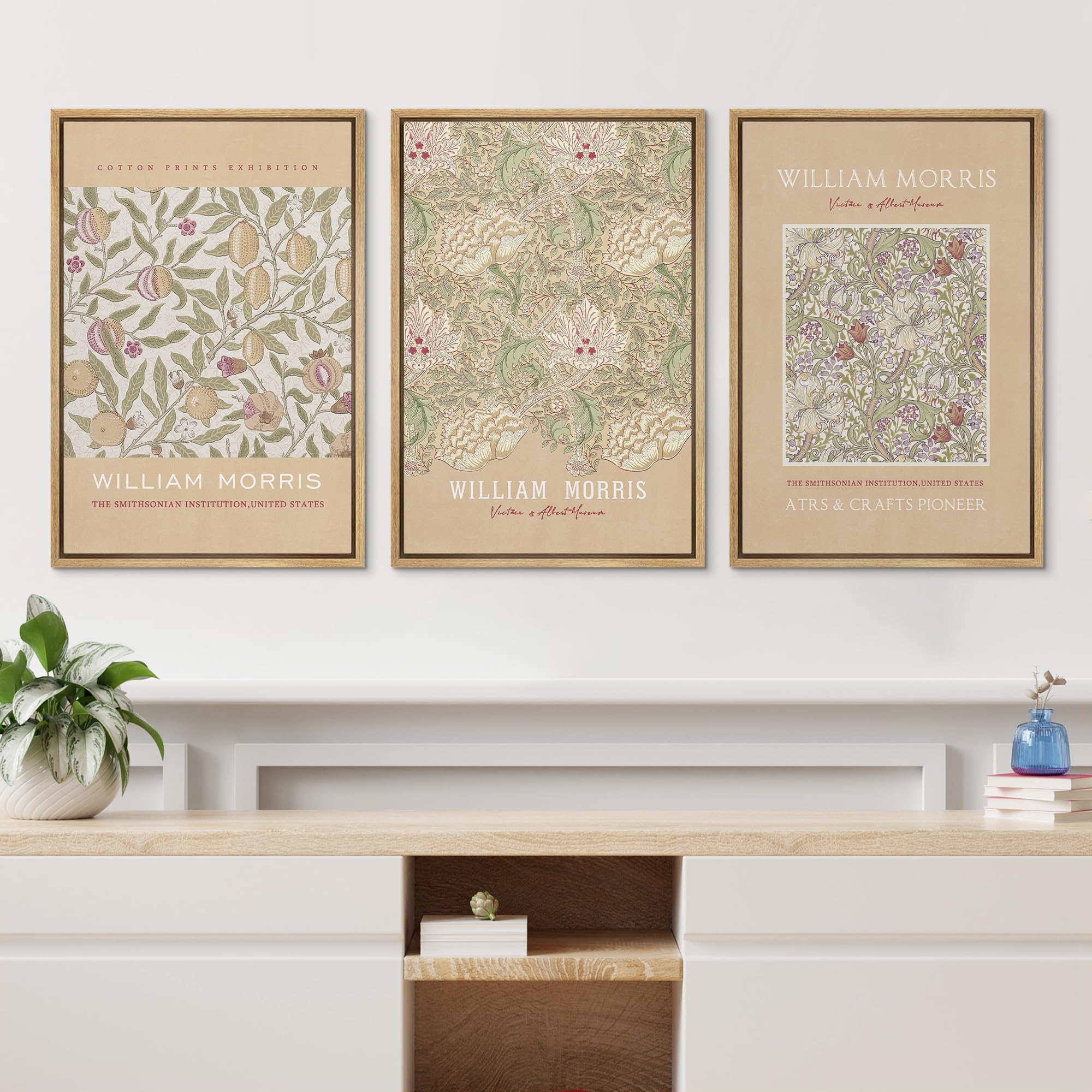 Wall26 Framed Canvas Print Wall Art Set William Nature-Inspired Patterns Illustrations Modern Art Decorative Floral Botanical Mi