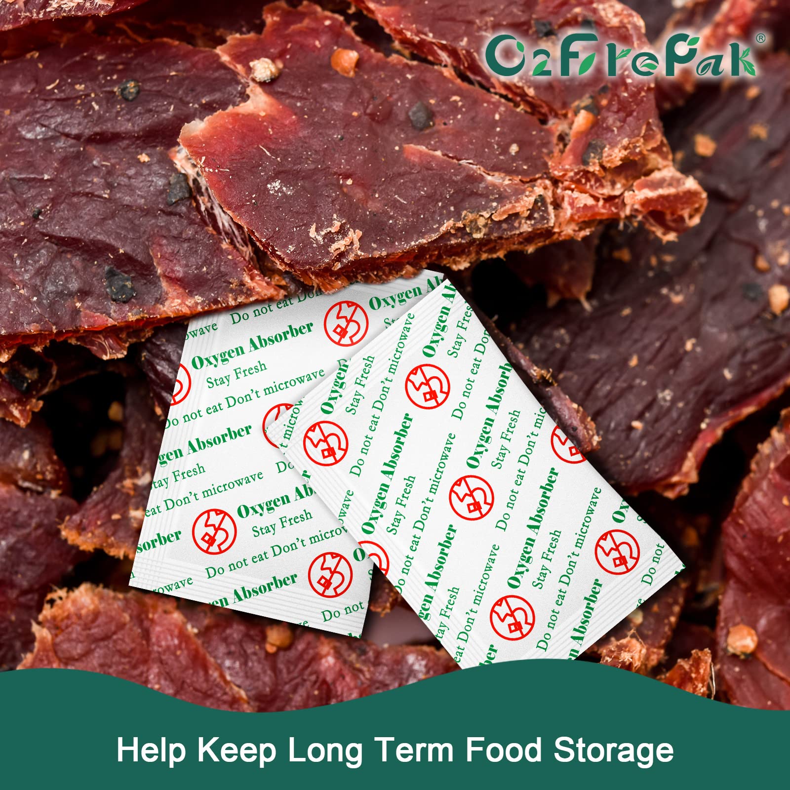 O2Frepak 2000Cc(20-Pack) Food Grade Oxygen Absorbers Packets For Home Made Jerky And Long Term Food Storage