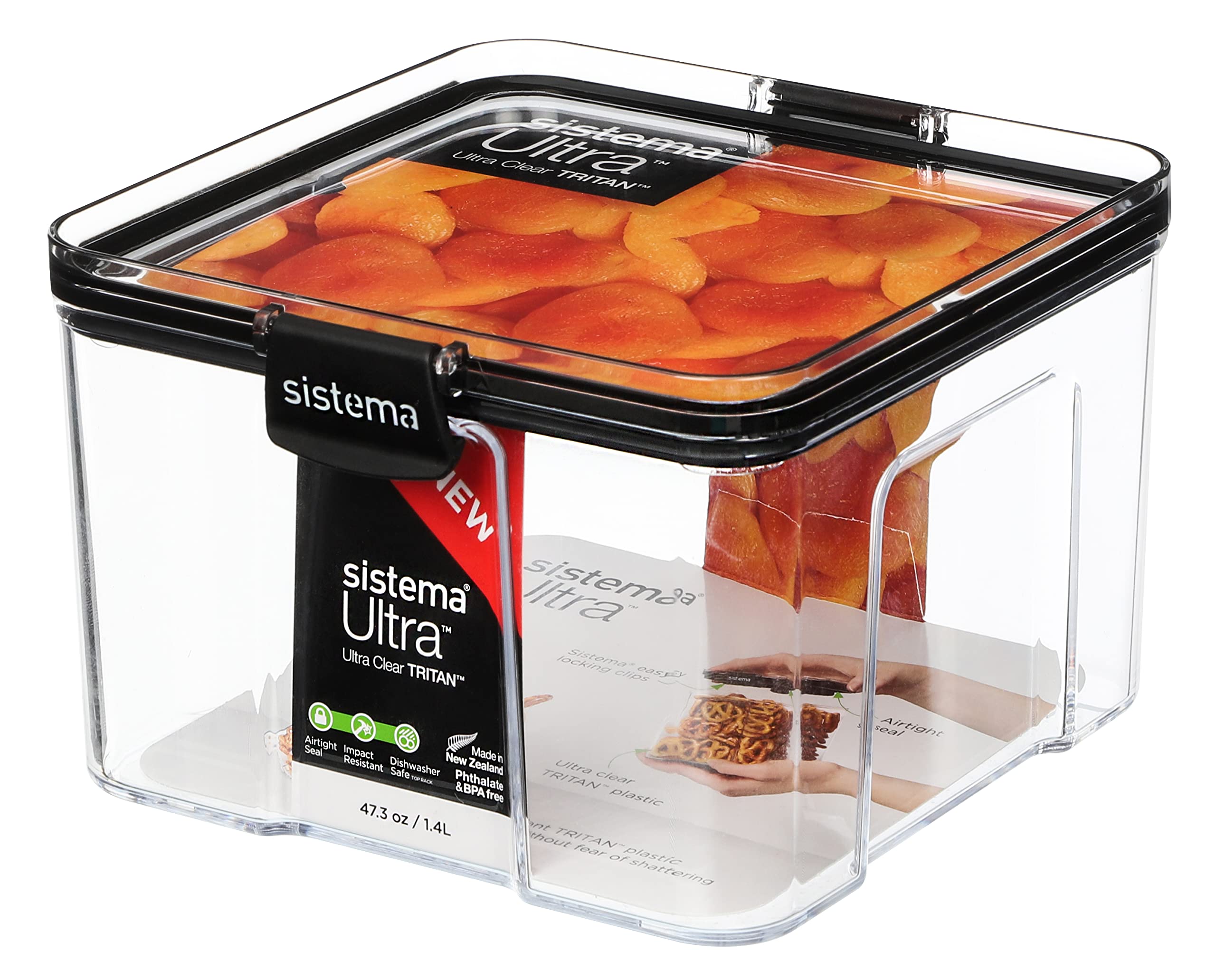 Sistema - 1.4 Litre Square Tritan Ultra Large Stackable Storage Container