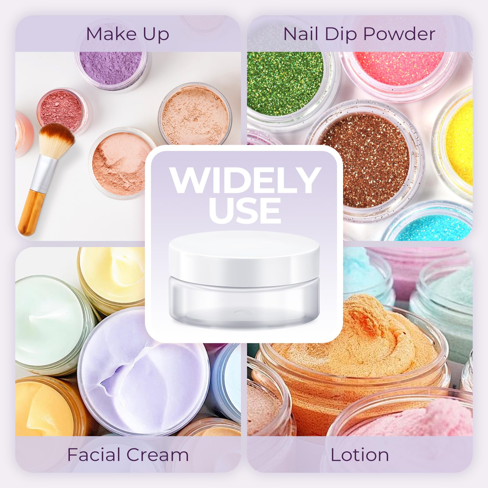 20 Ml Sample Containers, Elumeiro 0.7Oz Mini Travel Size Containers For Toiletries Small Plastic Cream Jars With White Lid For C