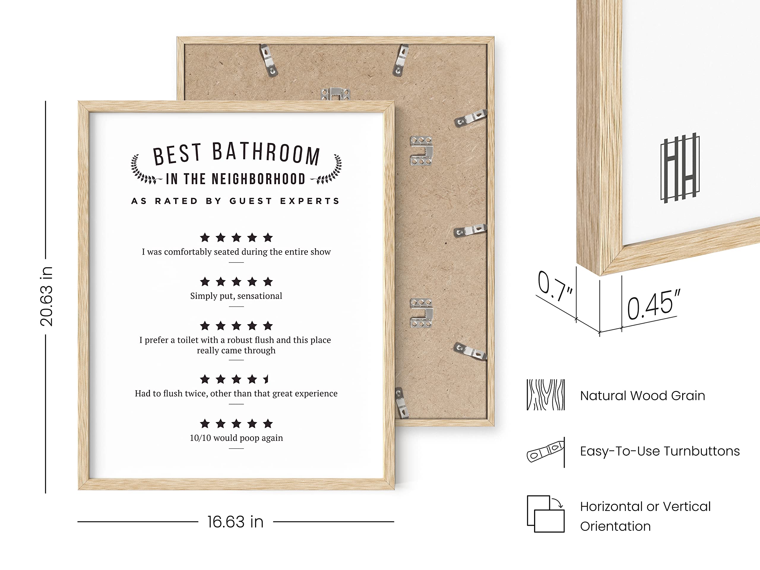 Haus And Hues Funny Bathroom Decor & Bathroom Print - Funny Bathroom Signs Decor, Funny Toilet Signs, Bathroom Review Sign, Woul