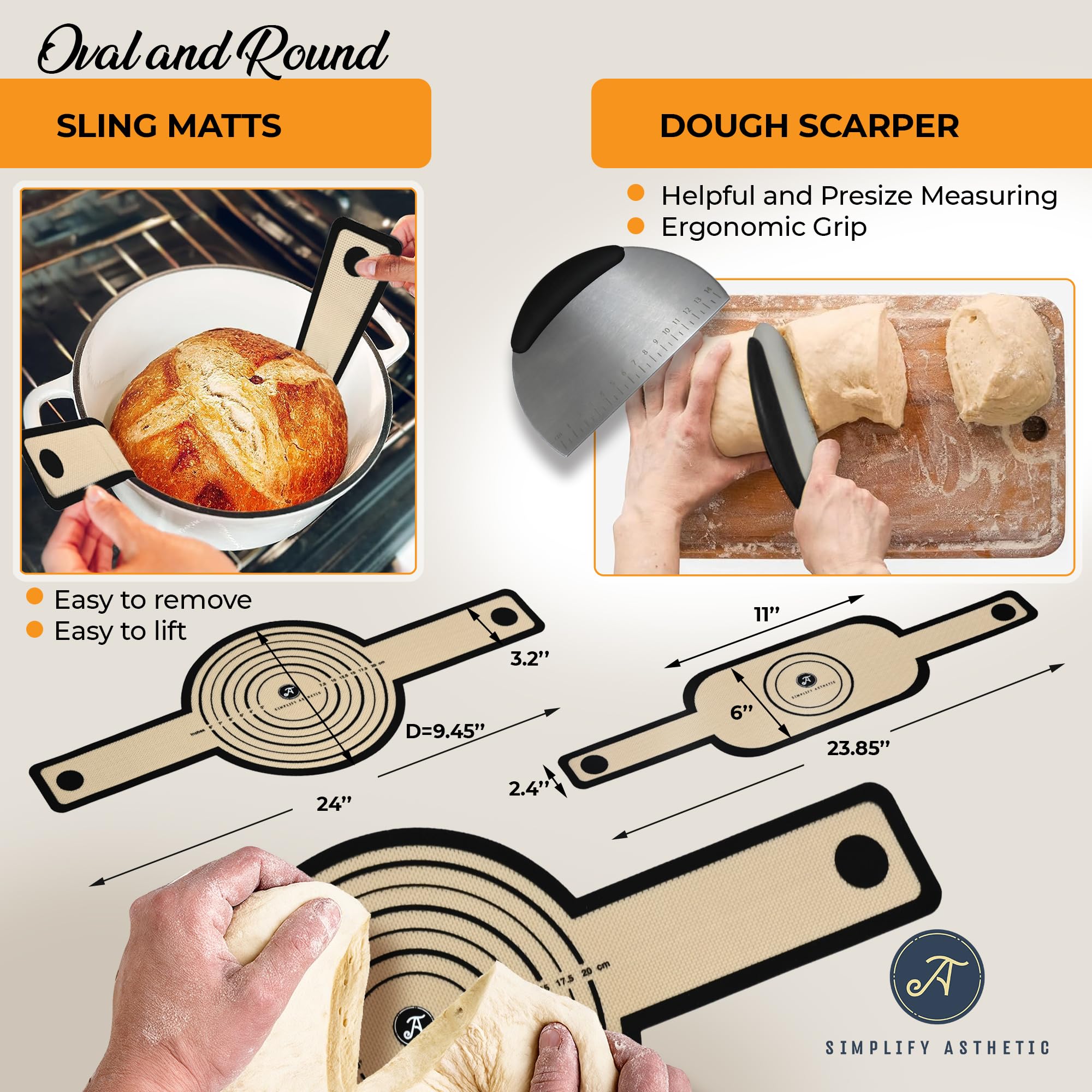 Premium Banneton Bread Proofing Baskets - 11Oval &10Round Sourdough Proofing Basket With Liners - Sourdough Starter Jar Kit
