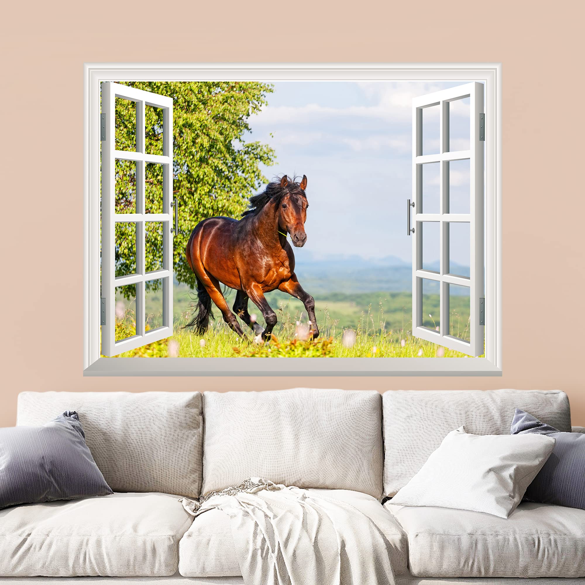wall26 Removable Wall Sticker/Wall Mural (36''x48''  Brown Horse)