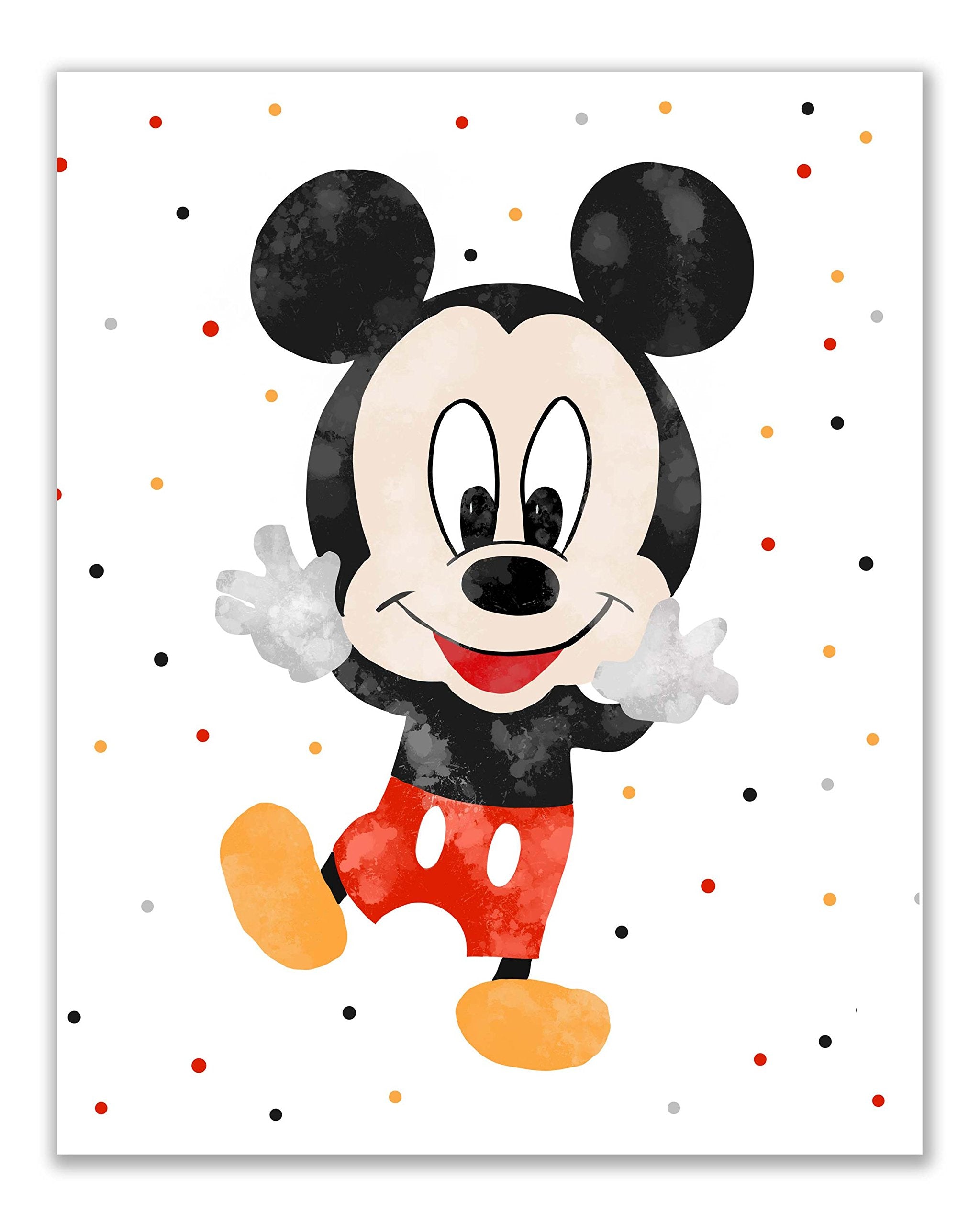 Mickey Mouse Nursery Wall Decor - Set of 6 (8 inches x 10 inches) Art Prints - Minnie Donald Daisy Pluto & Goofy Original Glossy Photos
