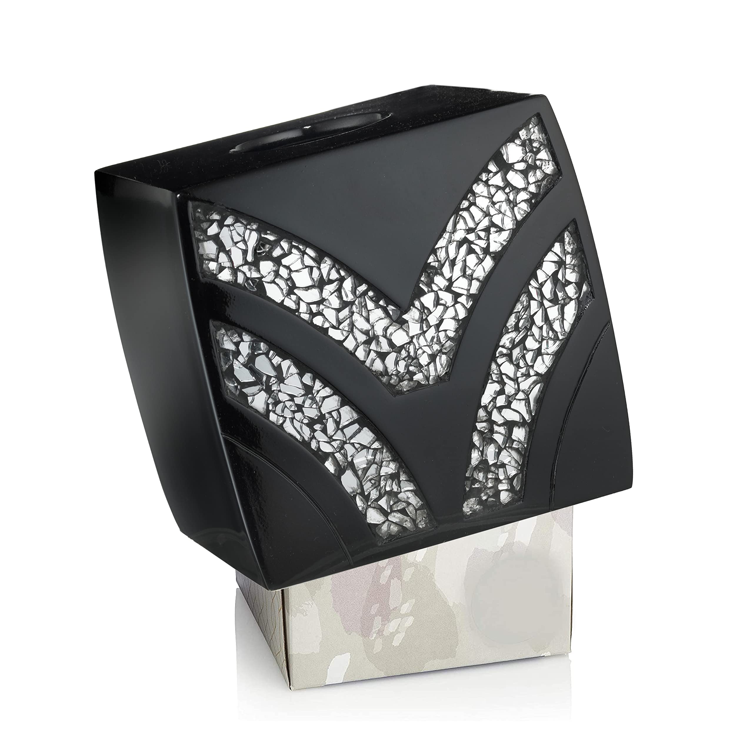 Zahari Home Sinatra Tissue Box Cover Square Tissue Holder For Bathroom Bedroom Living Room, Black