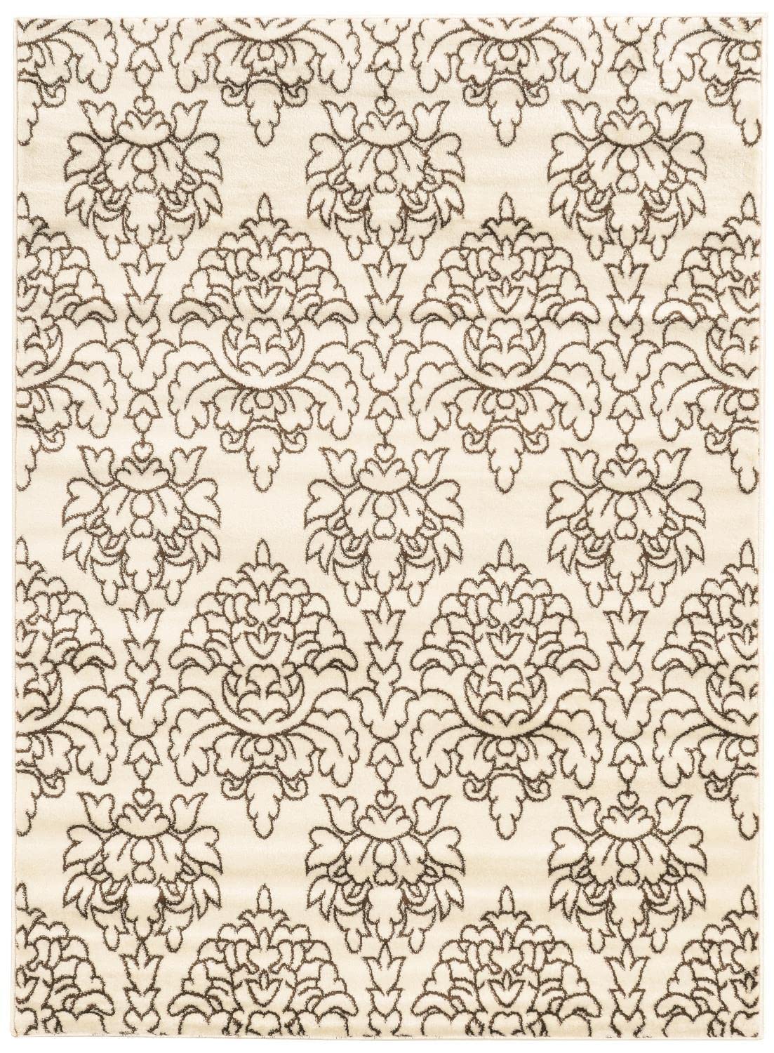 Elegance Damask White, 60W X 87D X .25H