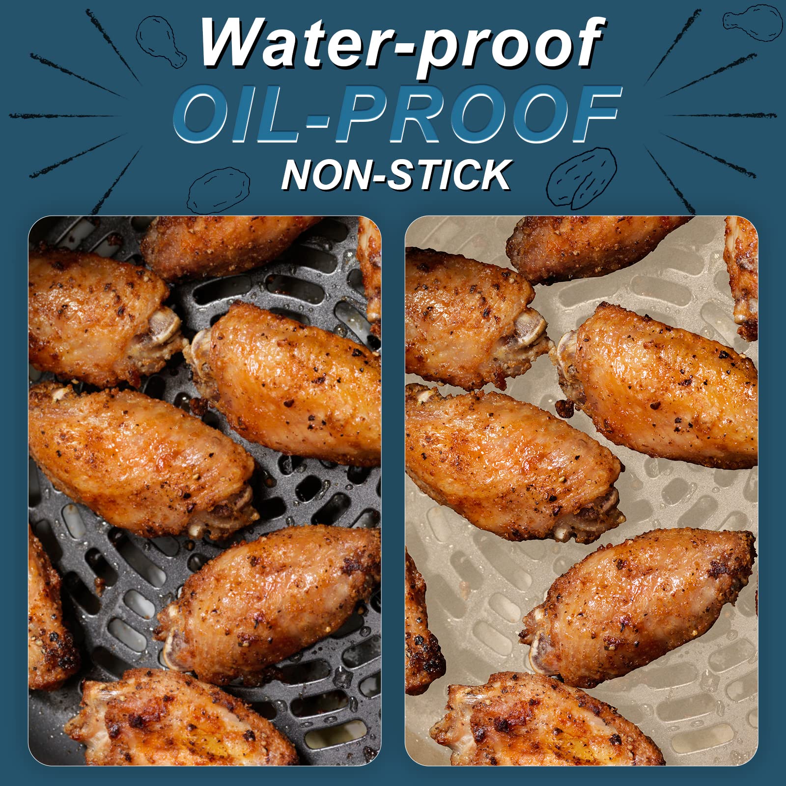 100Pcs Air Fryer Disposable Paper Liner, 7.9Inch Non-Stick Air Fryer Parchment Paper Liners, Baking Paper For Air Fryer Oil-Proo