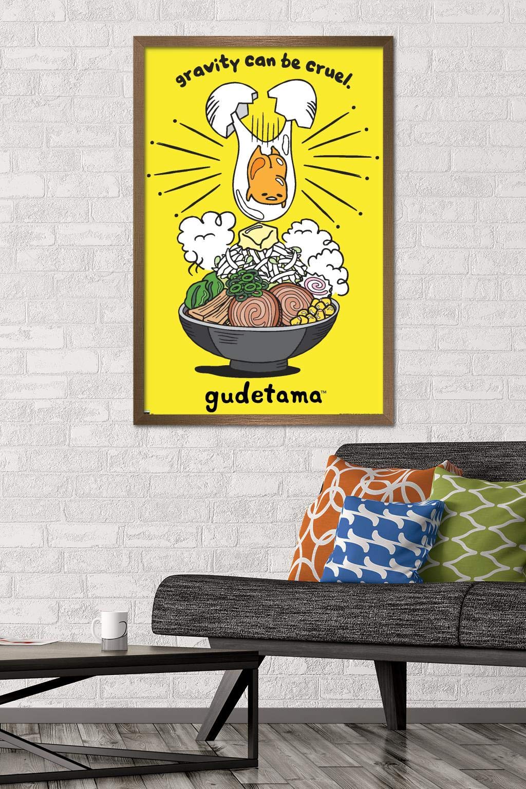 Trends International Gudetama - Gravity Wall Poster, 22.375'' X 34'', Bronze Framed Version