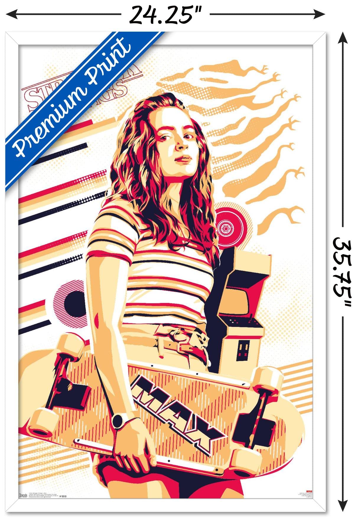 Trends International Netflix Stranger Things: Season 3 - Max Wall Poster, 22.375'' X 34'', White Framed Version