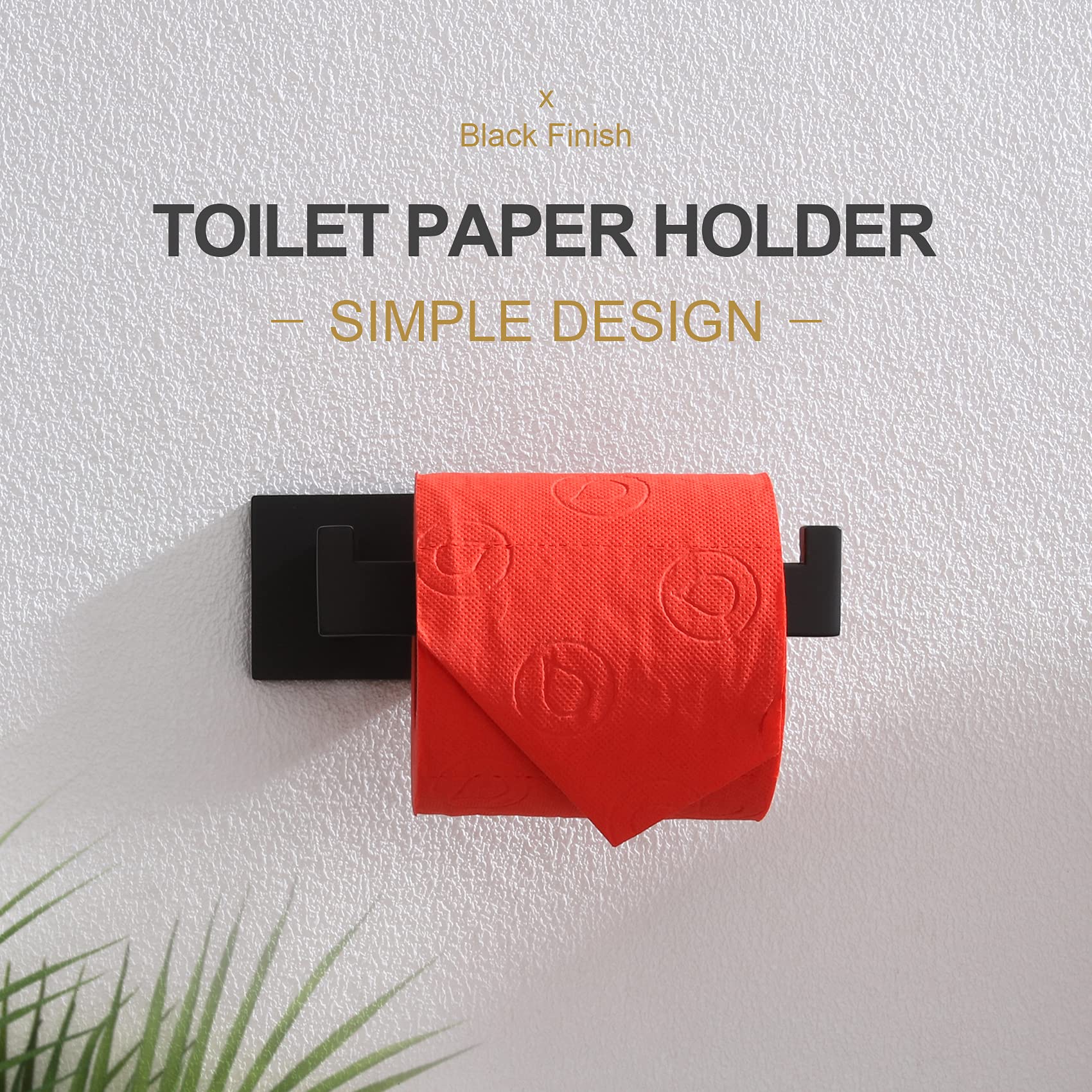KOKOSIRI Black Toilet Paper Holders Bathroom Toilet Paper Roll Holder SUS304 Stainless Steel Contemporary Wall Mounted  Matte Black  B2003BK