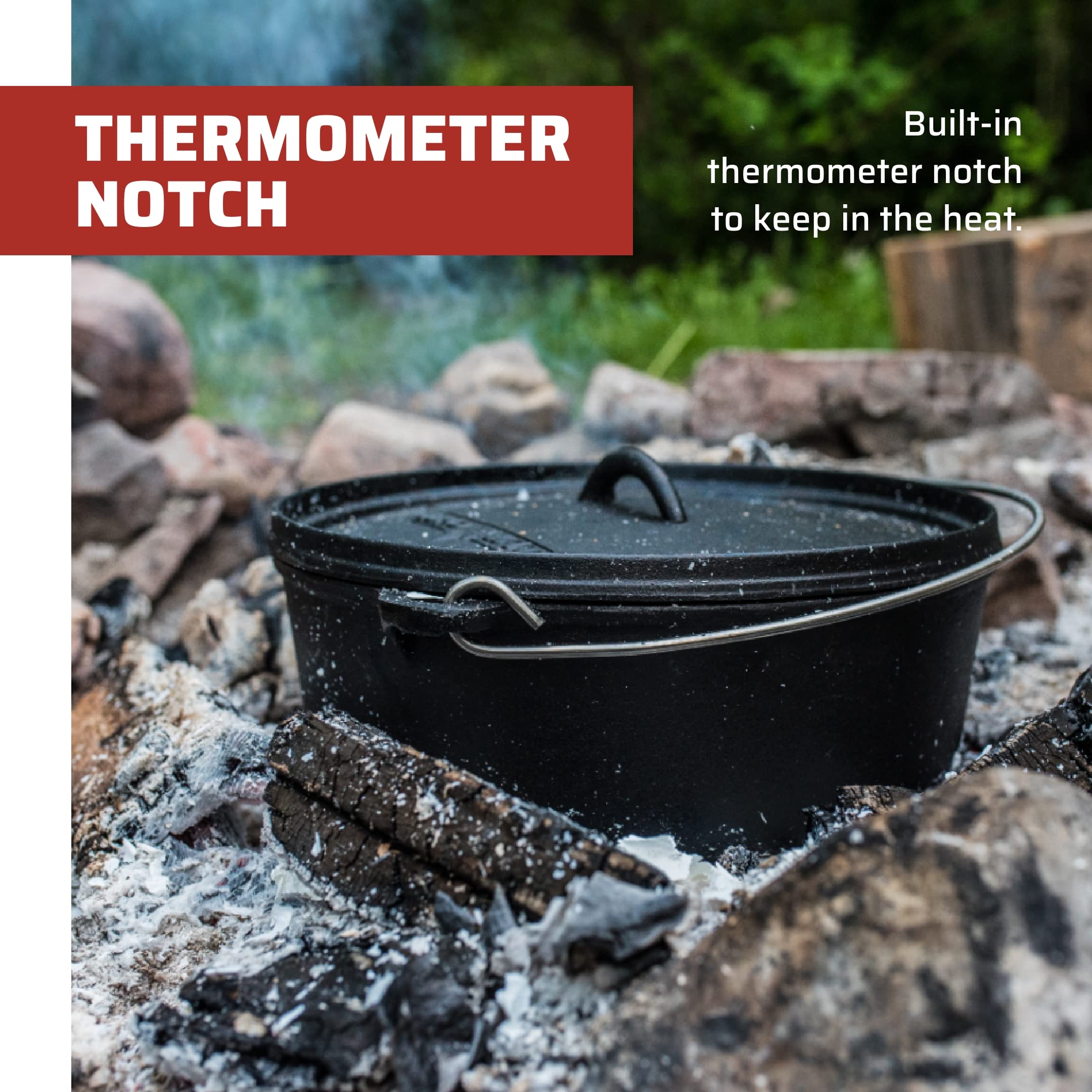 Camp Chef Classic 10 Dutch Oven - Cast Iron Dutch Oven Pot With Lid For Indoor & Outdoor Cooking - 10'' Dutch Oven - 4 Quarts